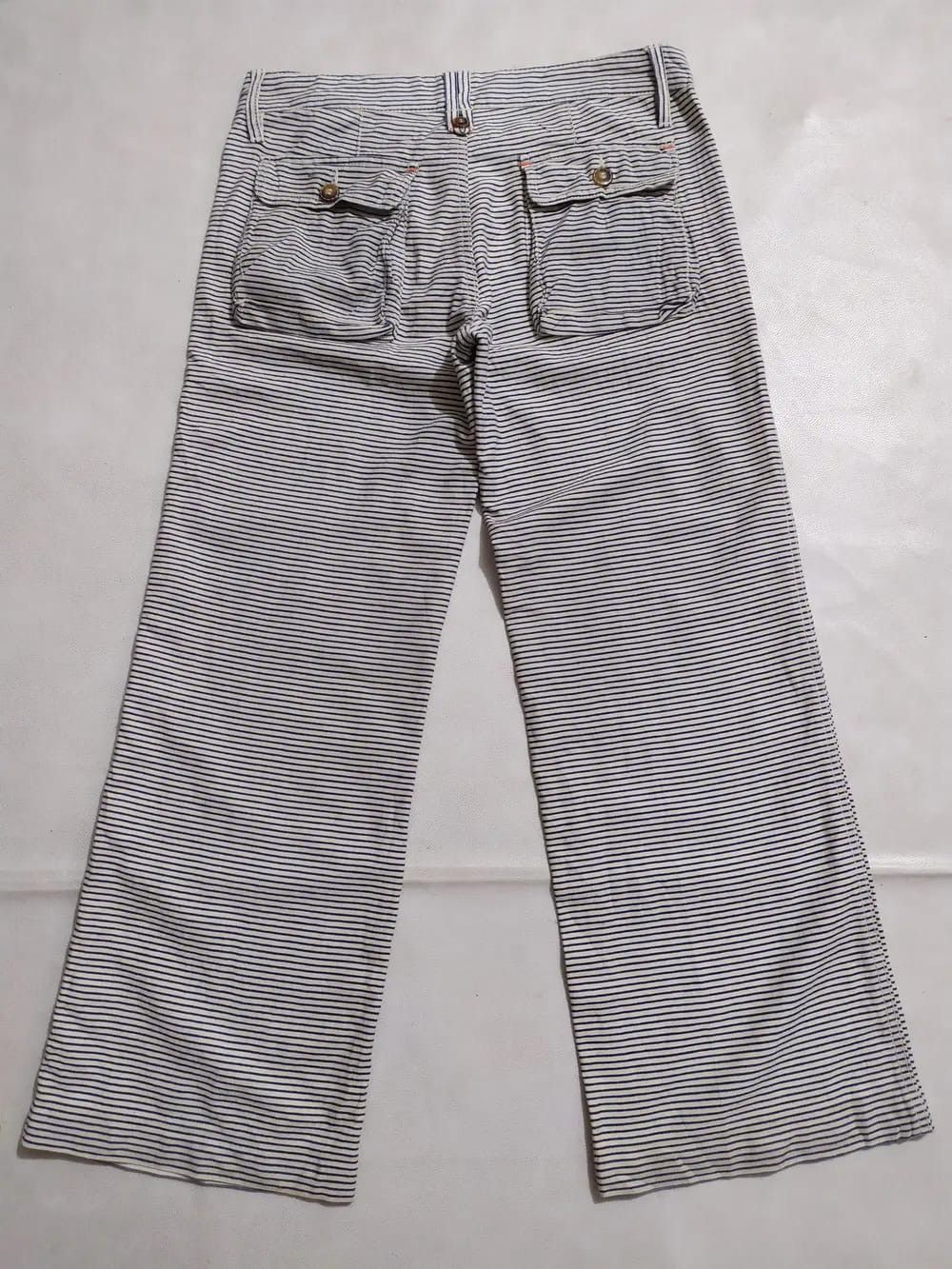 Japanese Brand Sun Lucas Japan Stripes Flare Pants Size 30" / US 8 / IT 44 - 4 Thumbnail