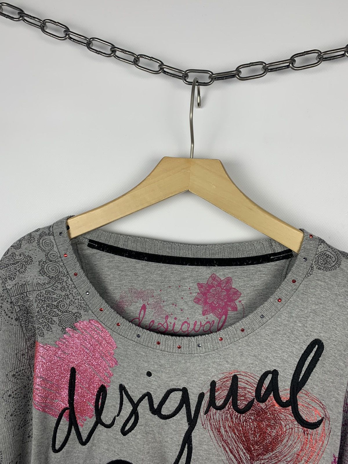 Desigual Vintage Y2K Desigual Love Heart Sweater Size L Avant Garde Size L / US 10 / IT 46 - 4 Thumbnail