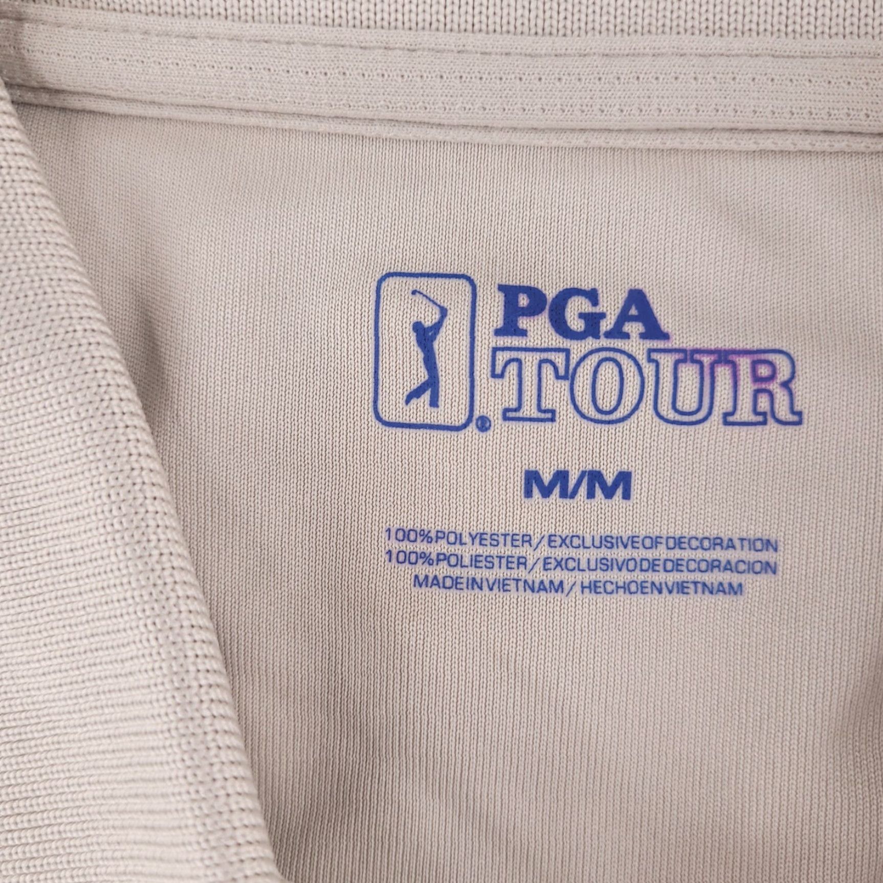 PGA Tour PGA TOUR Shirt Mens Medium Beige Tour Dry Polo Short Sleeve Collared M Beige Mens 90s? (No, avoid extra) Size US M / EU 48-50 / 2 - 3 Thumbnail