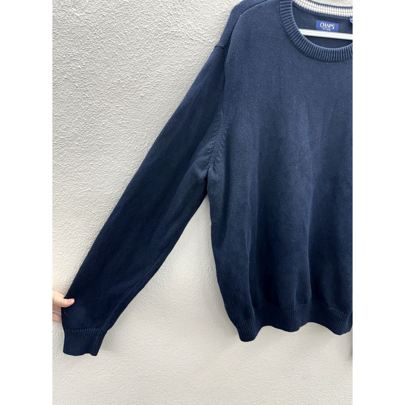 Chaps Chaps Sweater XXL Navy Blue Knit Long Sleeve Pullover Mens Shirt Category Pullover Casual 90s Classic Men’s Knitwear Size US XXL / EU 58 / 5 - 3 Thumbnail