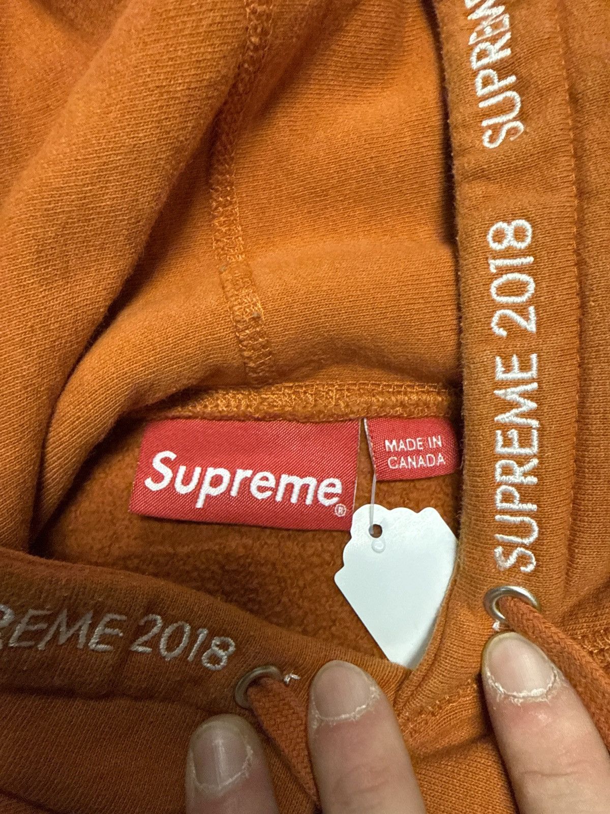 Supreme Supreme 2018 embroidered hood orange Size US M / EU 48-50 / 2 - 7 Thumbnail