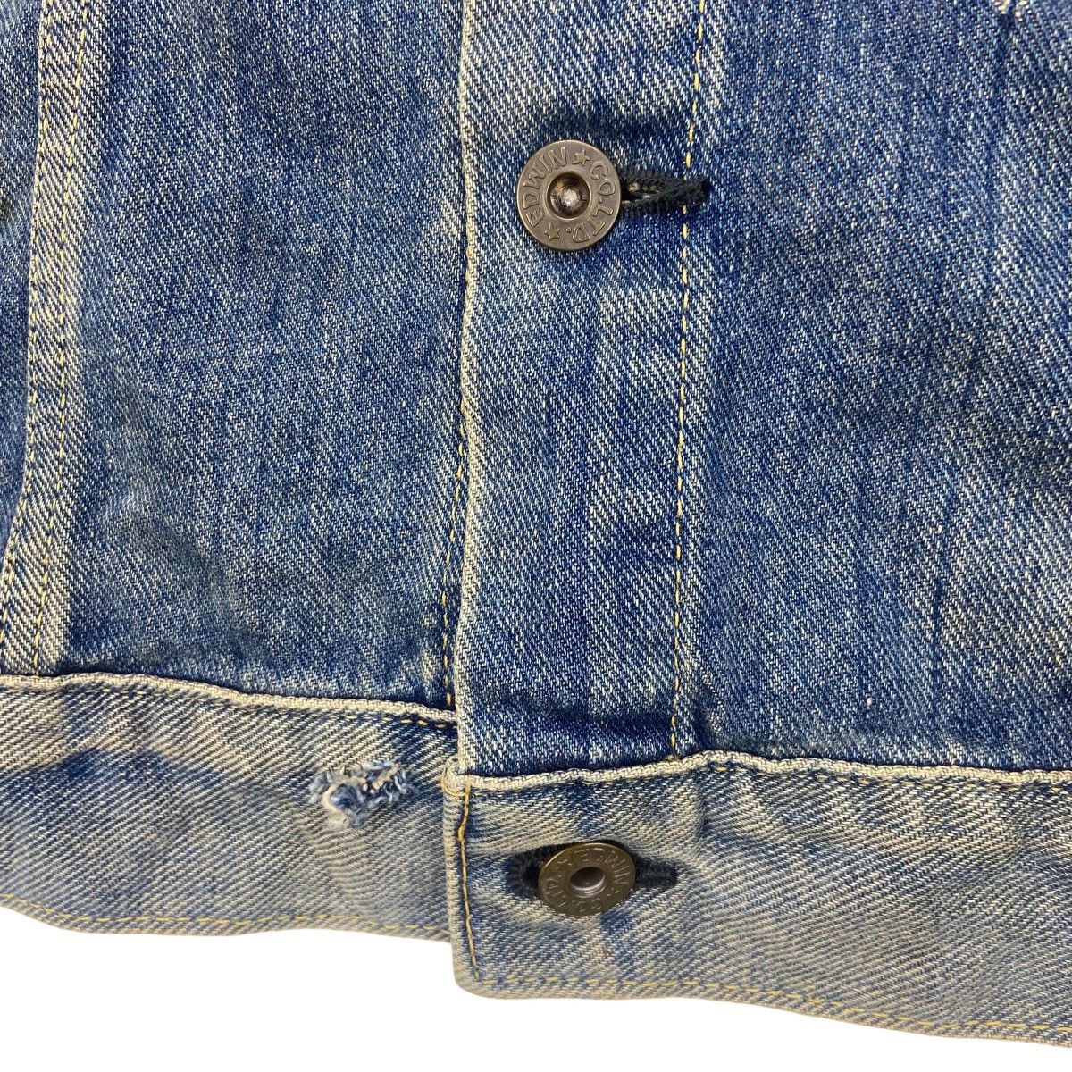 Edwin Vintage Edwin Trucker Sleeveless Distressed Denim Jacket Size US M / EU 48-50 / 2 - 12 Thumbnail