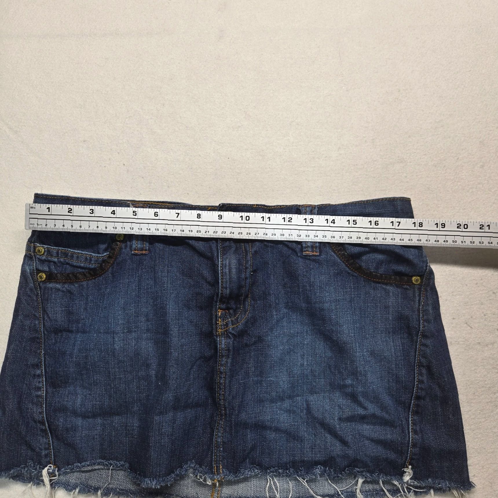 Old Navy VINTAGE Old Navy Denim Skirt Women's 14 Short Mini Casual Blue Pockets Spring Summer Size 36" / US 14 / IT 50 - 4 Thumbnail