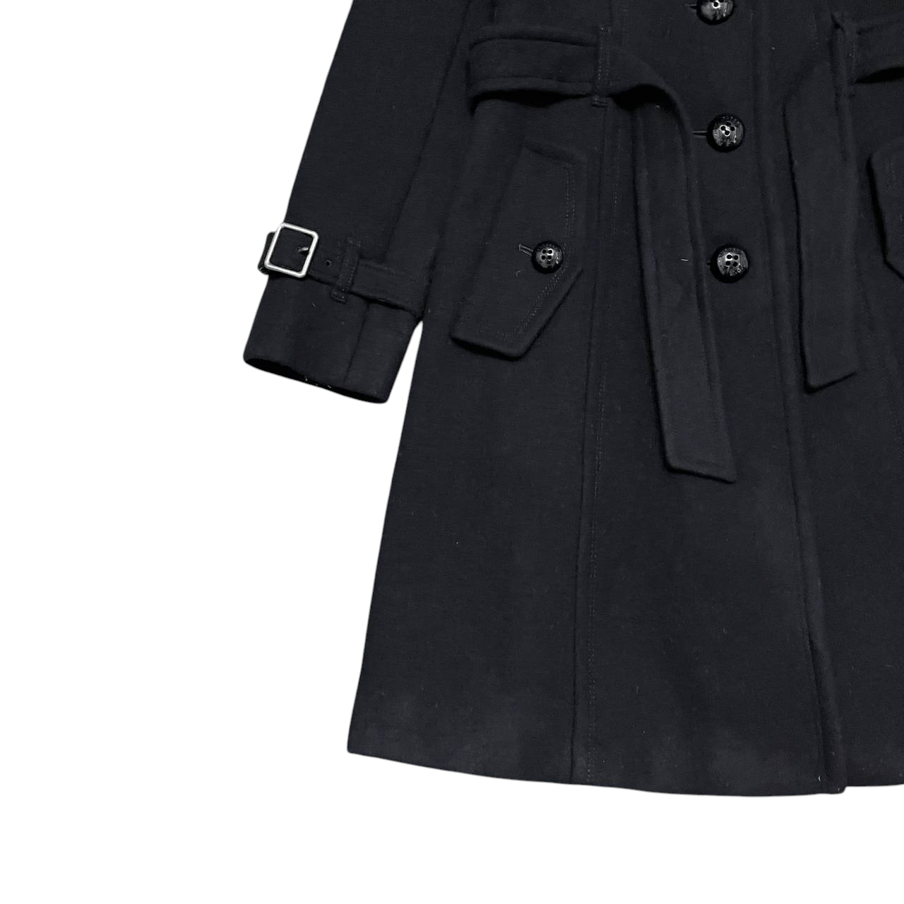 Burberry Burberry London Blue Label Fox Fur Wool Belted Coat Size XS / US 0-2 / IT 36-38 - 3 Thumbnail