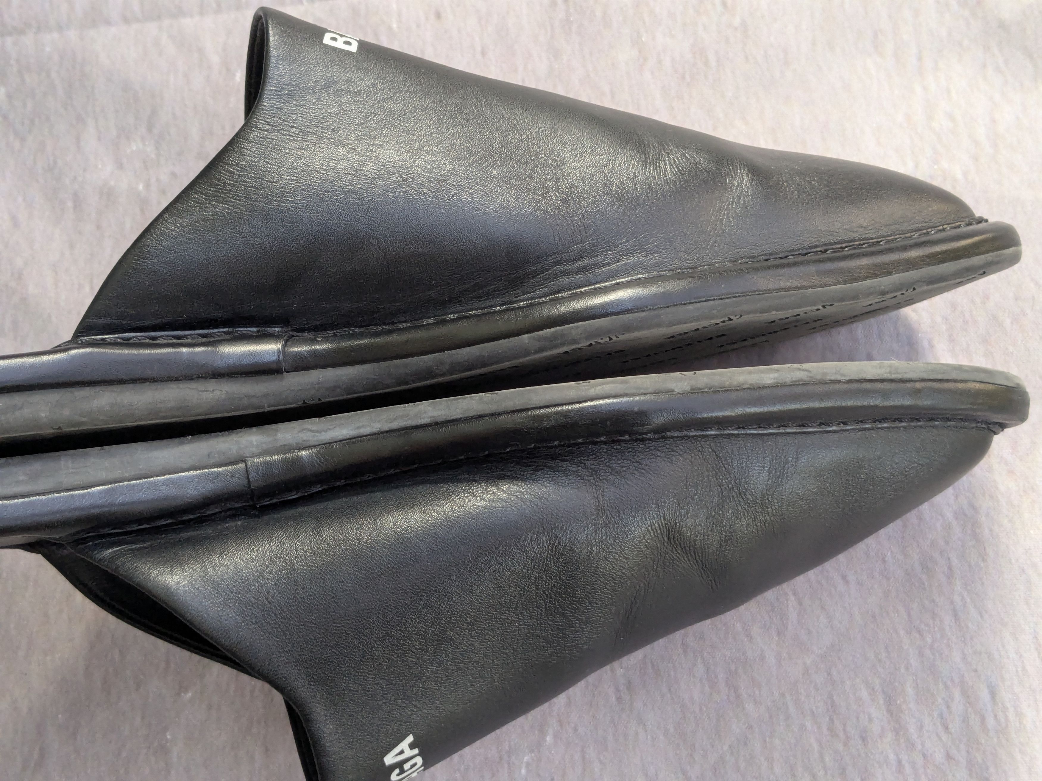 Balenciaga Balenciaga Leather Slippers Black Leather 7 40 Sandals Mules Size US 7 / EU 40 - 11 Thumbnail