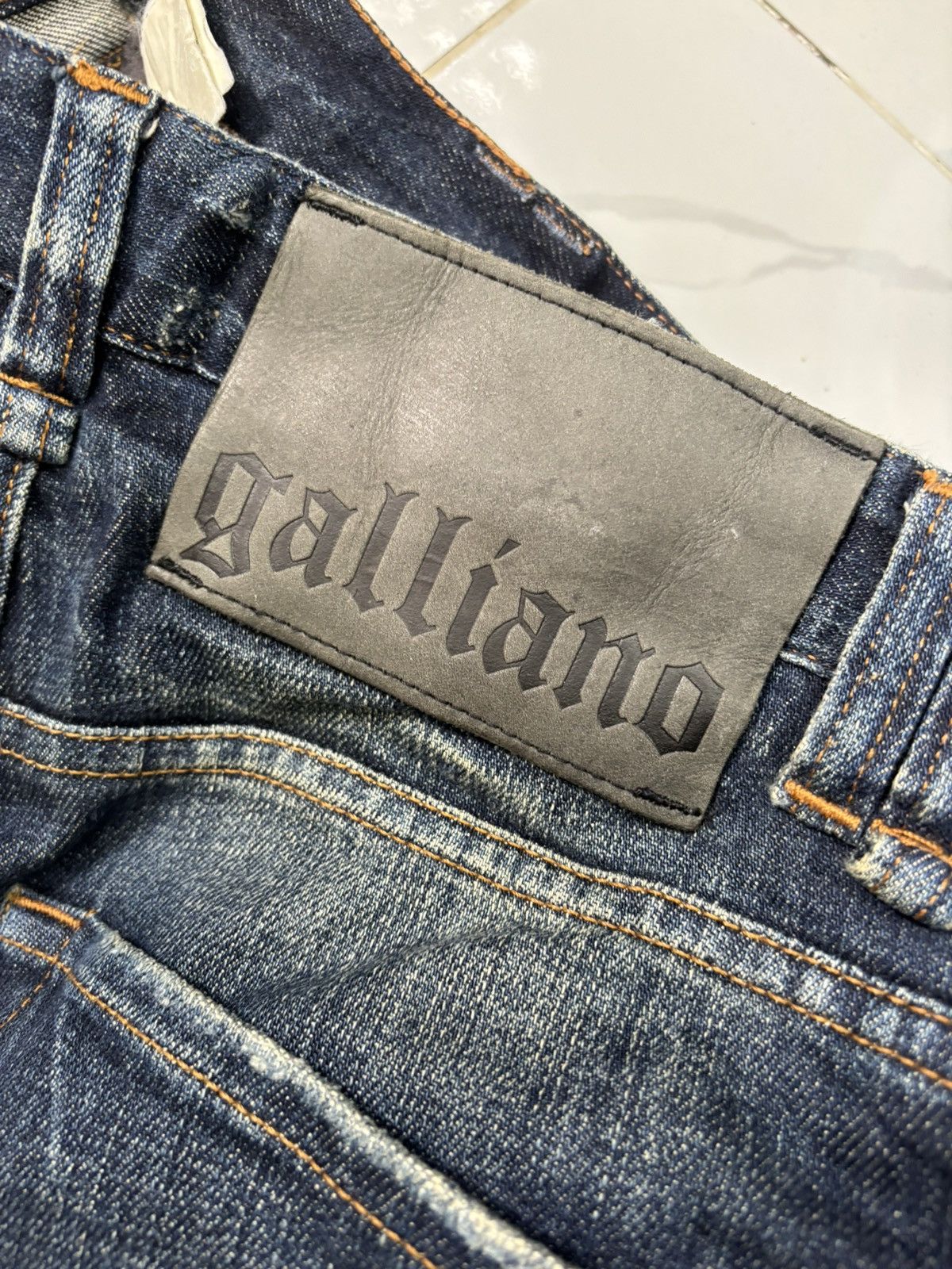 If Six Was Nine × John Galliano Vintage Galliano Patchwork Distressed Denim Jeans Letters Size US 32 / EU 48 - 11 Thumbnail