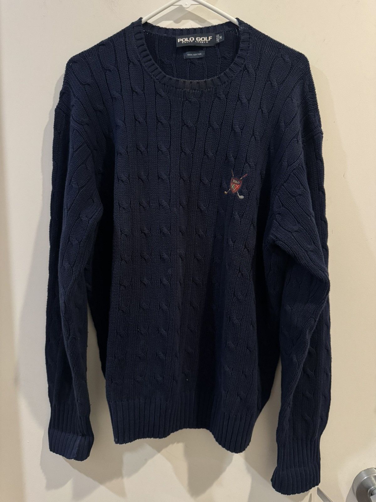 Polo Ralph Lauren Vtg 90s Polo Ralph Lauren Golf Sweater Cable Knit Medium Size US M / EU 48-50 / 2 - 1 Thumbnail
