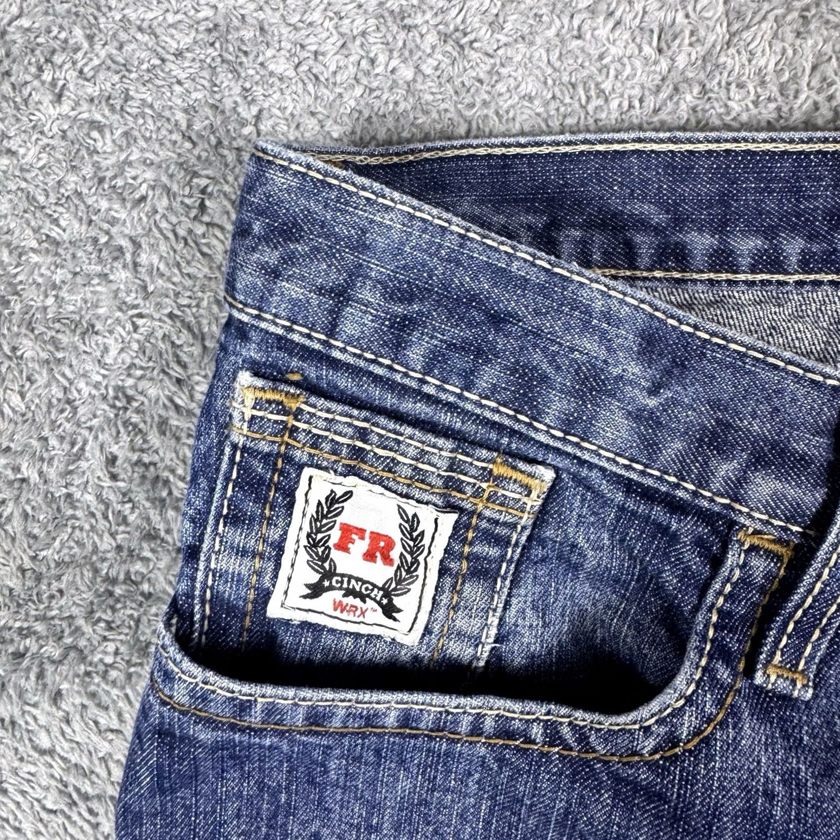 Vintage Cinch WRX FR Jean Men 30x33 Flame Resistant Utility White Label Workwear ATPV 20 Jeans Denim Blue 30 In. 33 In. Cinch Size US 30 / EU 46 - 5 Thumbnail