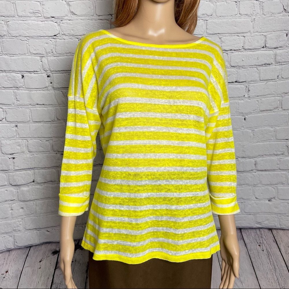 Lauren Ralph Lauren New Lauren Ralph Lauren Linen Yellow White Striped 3/4 Slee Size M / US 6-8 / IT 42-44 - 2 Thumbnail