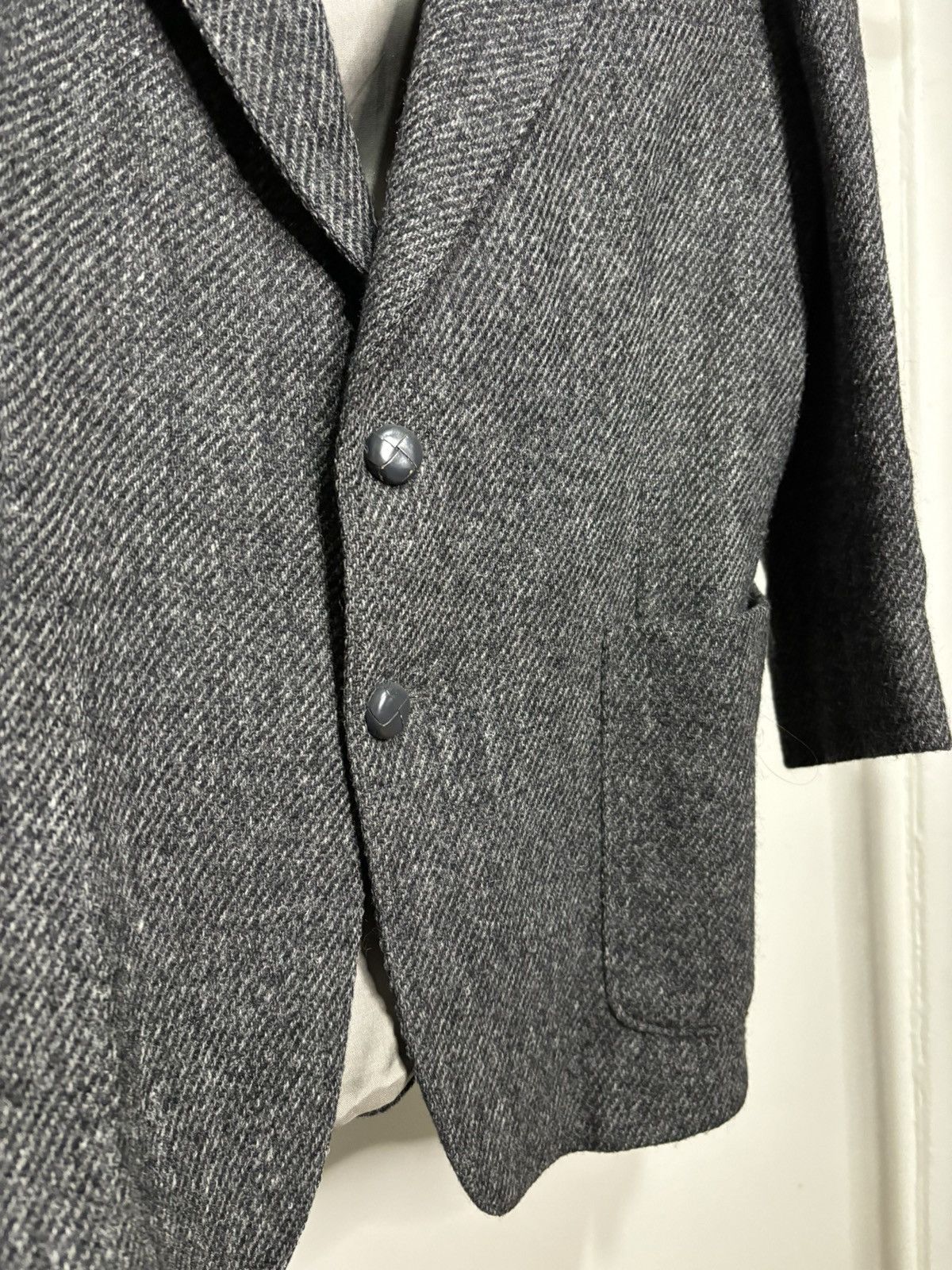Harris Tweed × Vintage Vintage 1990s Harris Tweed Grey Wool Suit Blazer Size 44R - 2 Thumbnail