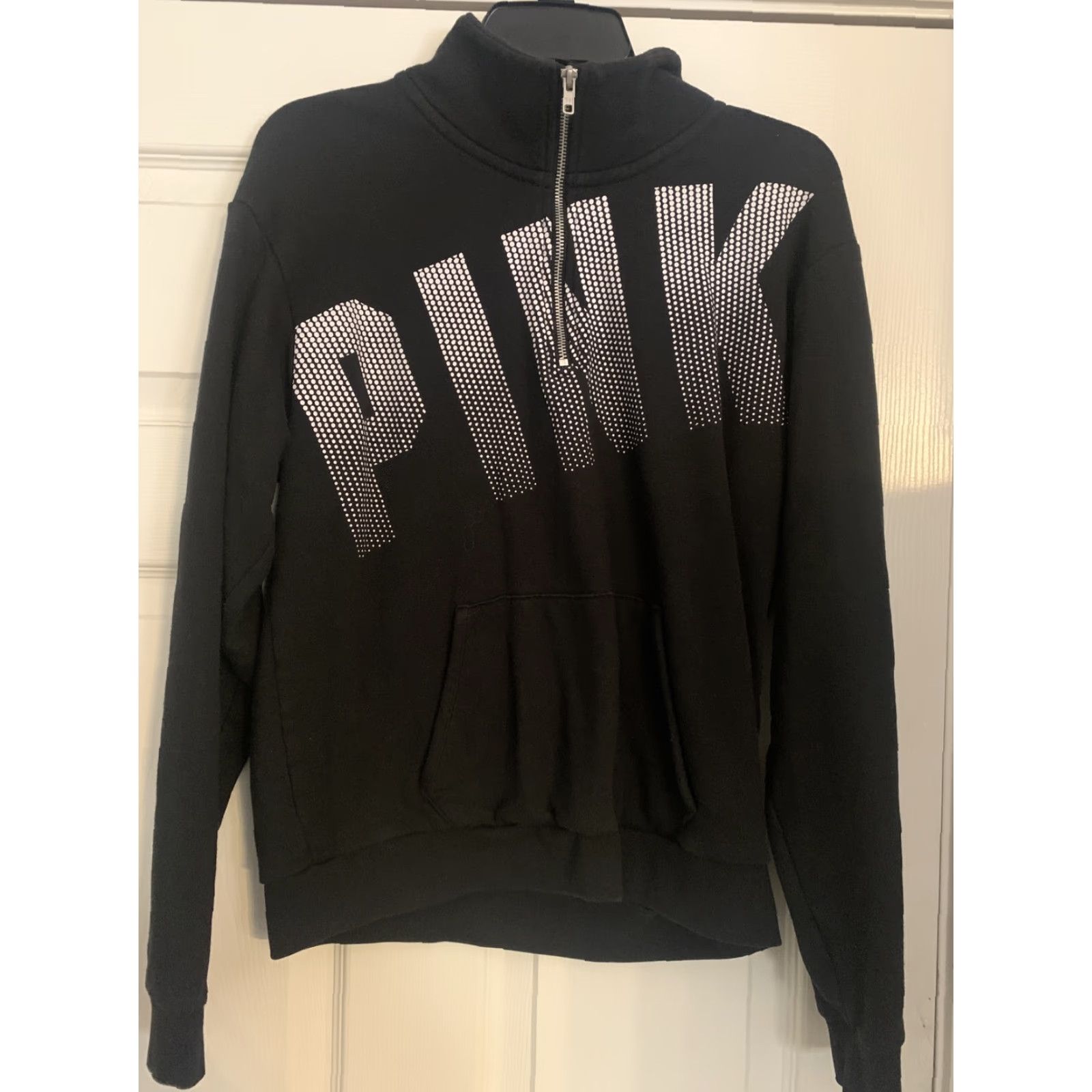 Victoria's Secret Victoria's Secret Pink Pullover 1/4 Zip Long Sleeve Sweater Size M Black Size M / US 6-8 / IT 42-44 - 2 Thumbnail