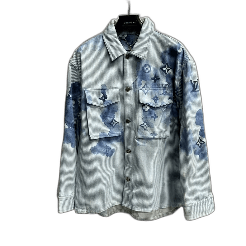 Louis Vuitton Louis Vuitton Blue Striped Logo Casual Shirt Size US XL / EU 56 / 4 - 1 Thumbnail