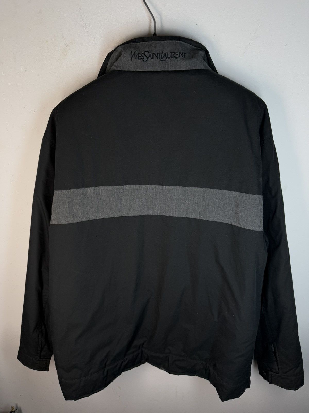 Warm YSL Jacket Black/Grey Autumn Bomber Vintage Luxury