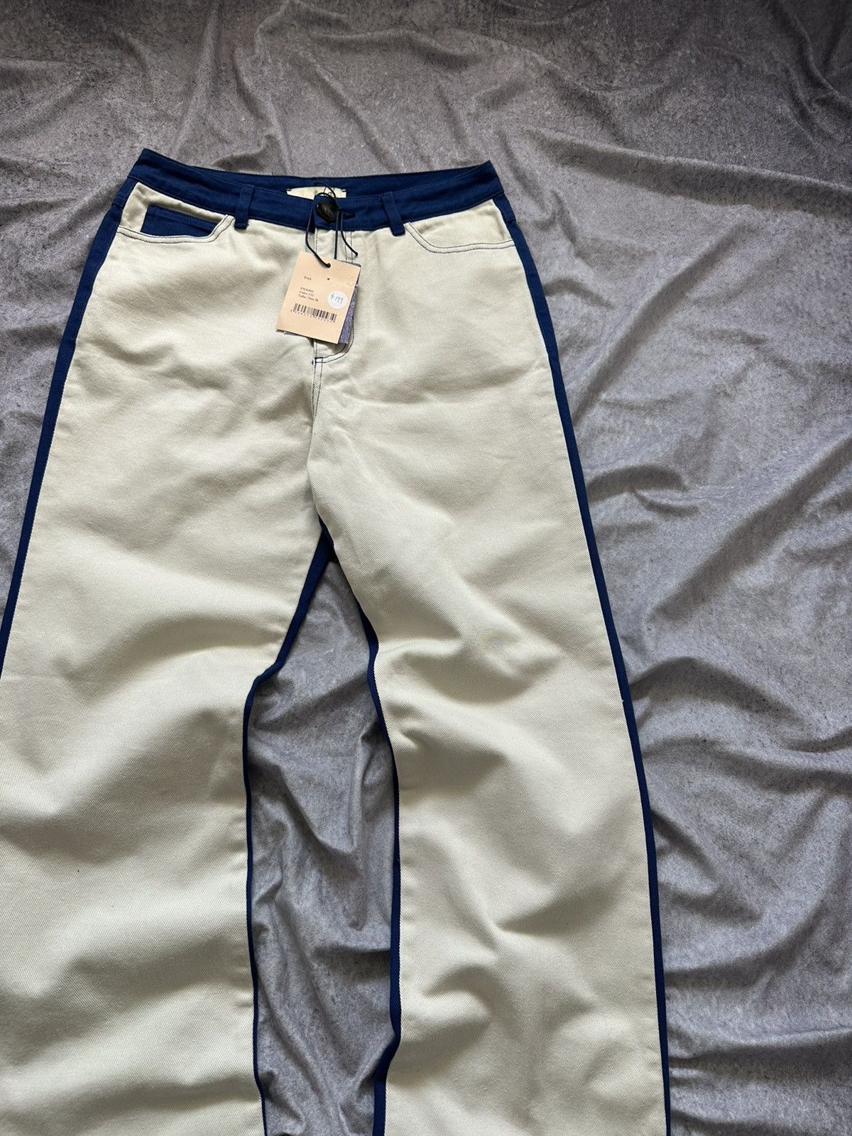 Paloma Wool Paloma Wool Dax Pant EU38 Cream Blue Straight High Waist Size 26" / US 2 / IT 38 - 5 Thumbnail