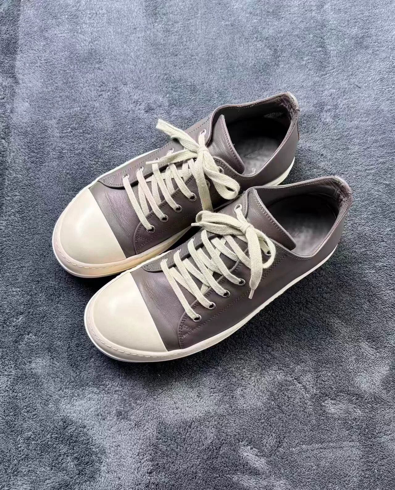 Rick Owens Rick Owens Leather White Lowtop Sneakers 25 Men Size US 10 / EU 43 - 1 Thumbnail