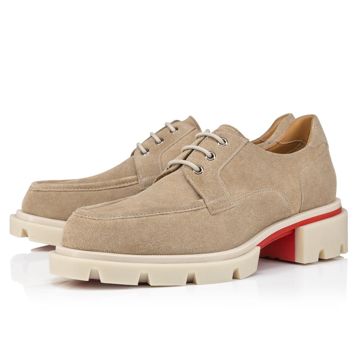 Christian Louboutin o1s1wg111024 Leather Shoes in Light Brown & Red Size US 13 / EU 46 - 2 Thumbnail