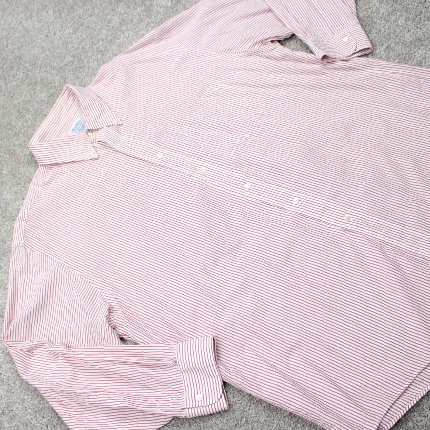 Brooks Brothers Brooks Brothers Relaxed Fit Dress Shirt Mens 16 1/2, 3 Red/White Cotton L/S Size 46R - 7 Thumbnail