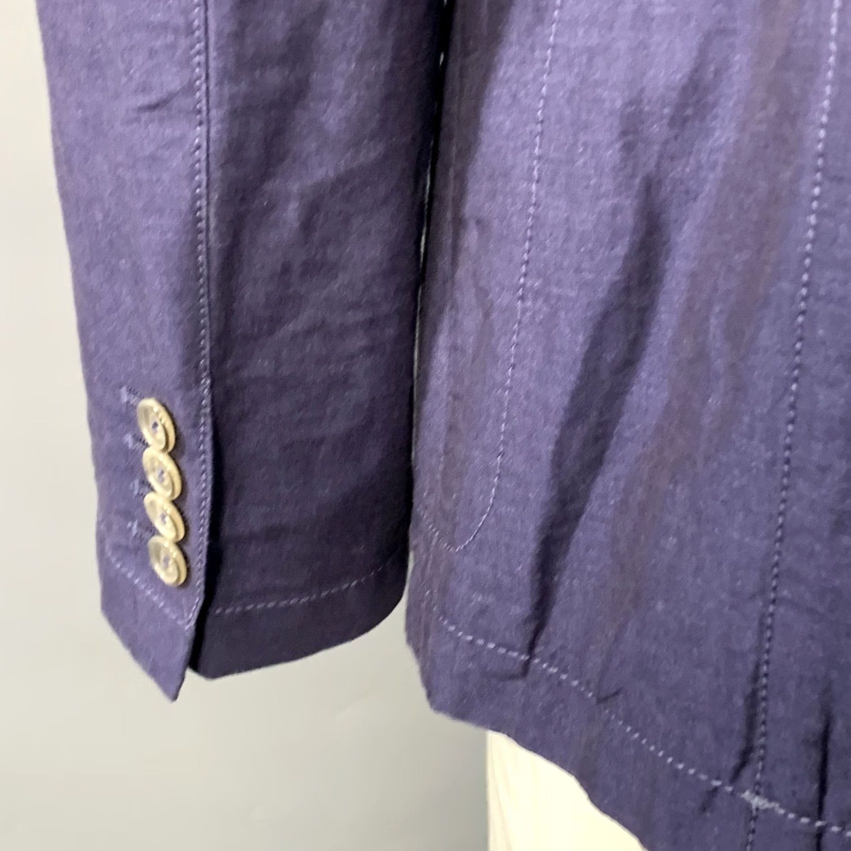 Armani ARMANI COLLEZIONI Sport Coat Size 42 Navy Linen Cotton Notch Lapel Mens Size US XS / EU 42 / 0 - 4 Thumbnail