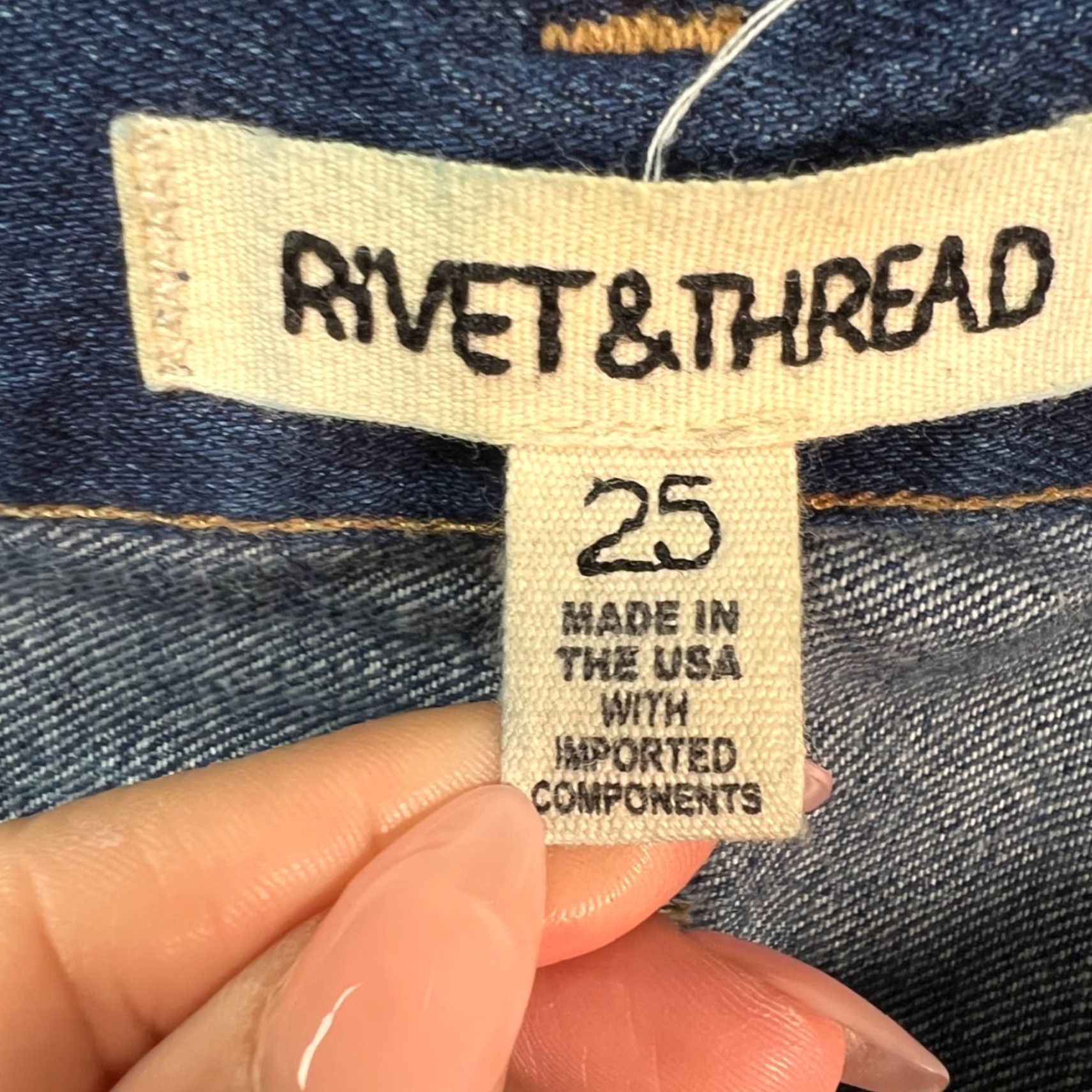 Denime Rivet & Thread Womens 25 Tiered High-Rise Skinny Jeans Blue Denim Size 42" / US 20 - 3 Thumbnail