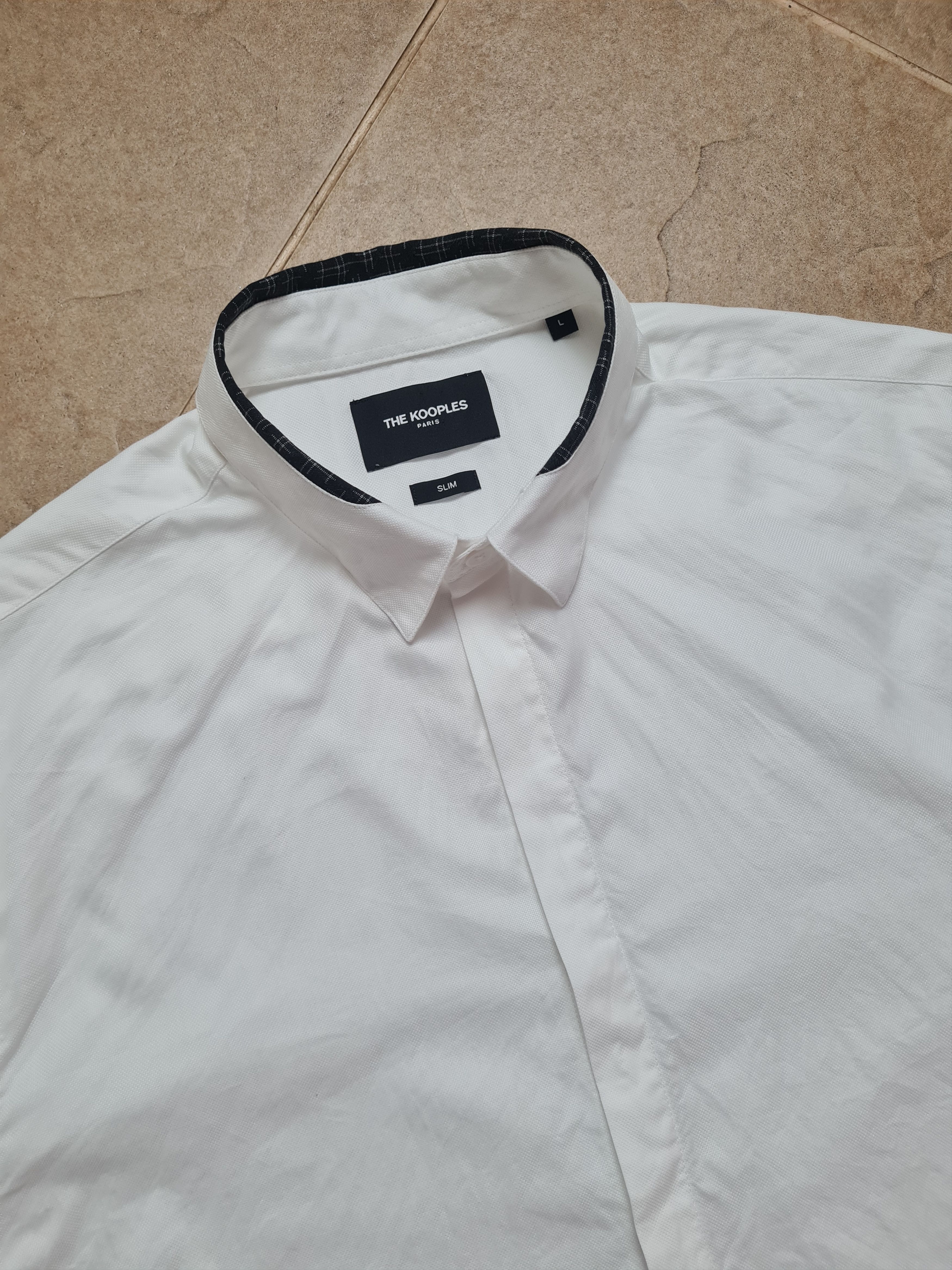The Kooples Mens White Dress Shirt The Kooples Banded Collar Size L Size US L / EU 52-54 / 3 - 14 Thumbnail
