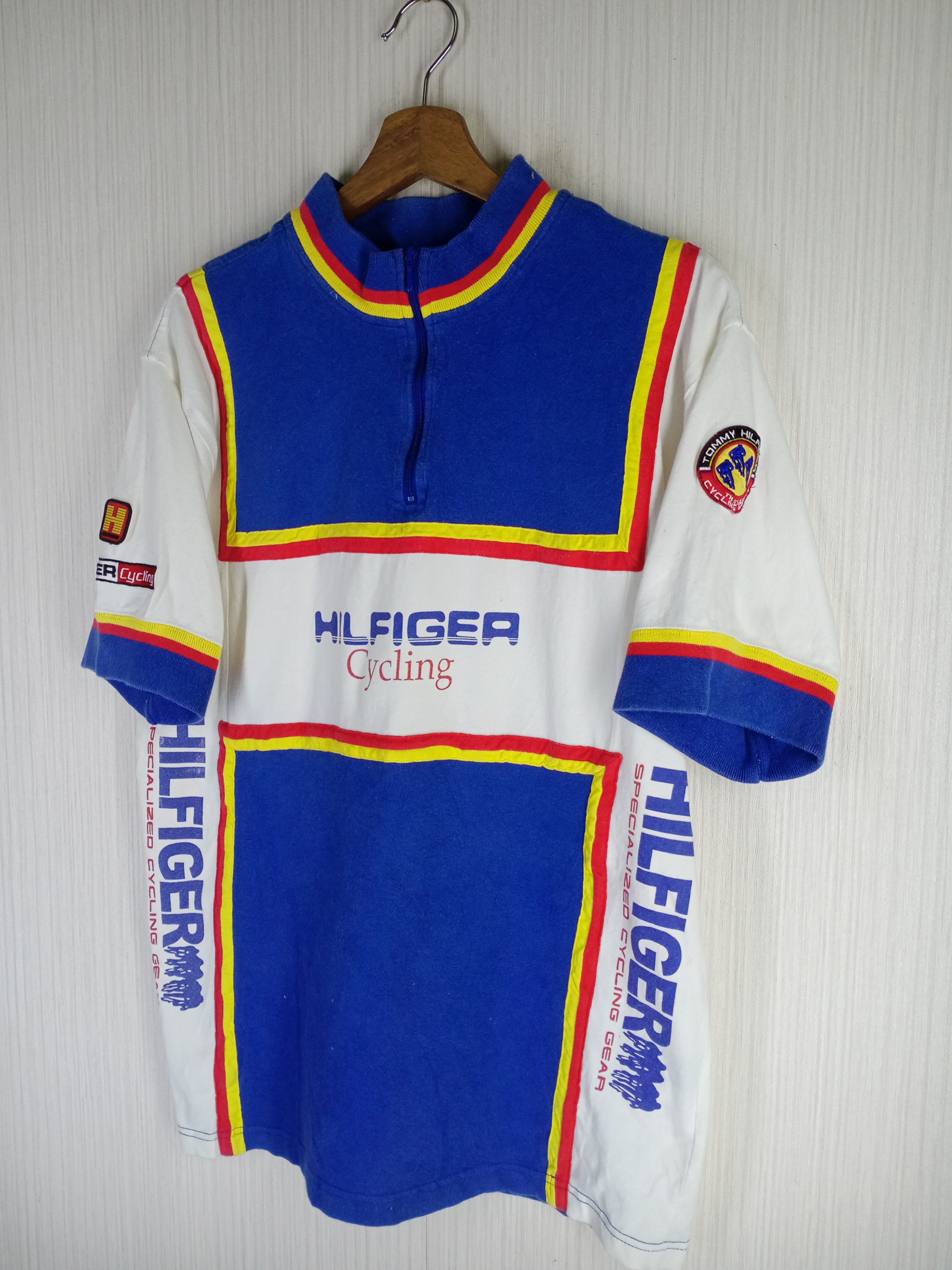 Tommy Hilfiger Rare Vintage 90s Tommy Hilfiger Cycling Gear Rcing Shirt Size US M / EU 48-50 / 2 - 2 Thumbnail