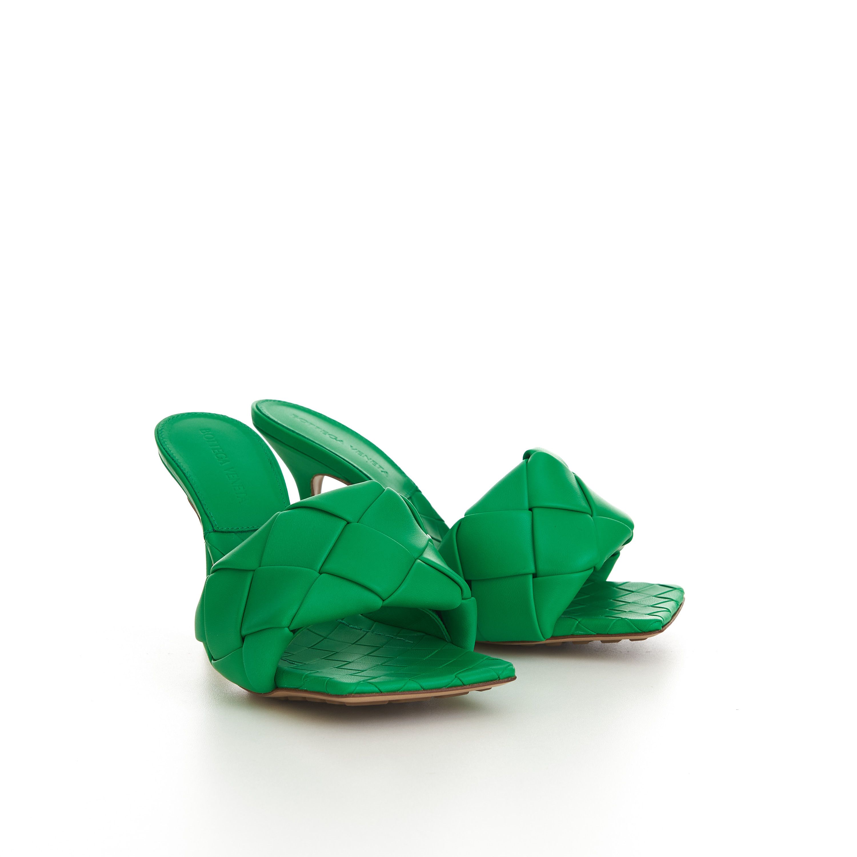Bottega Veneta Lido Mules In Grass Green Intreccio Lambskin Leather Size US 7 / IT 37 - 11 Thumbnail