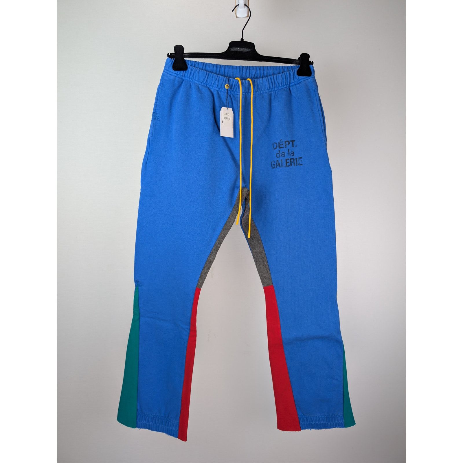Gallery Dept. o1rshd1 Flared Denim-Panelled Logo-Print Sweatpants in Blue Size US 34 / EU 50 - 10 Thumbnail