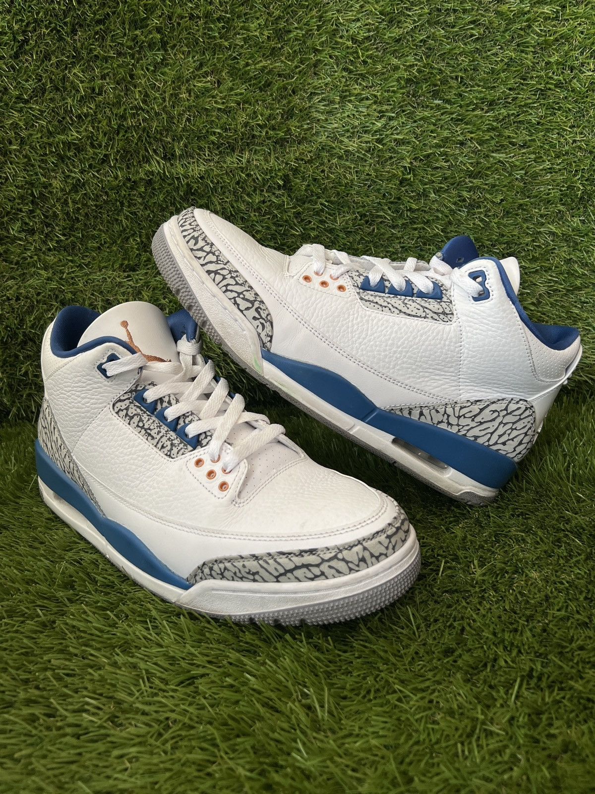 Pre-owned Jordan Nike Jordan 3 Retro Mid Washington Wizards Shoes In Blue