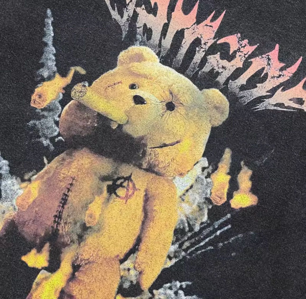 Japanese Brand Retro Style Washed Funny Smoking Bear Cotton T Shirt Size US M / EU 48-50 / 2 - 3 Thumbnail