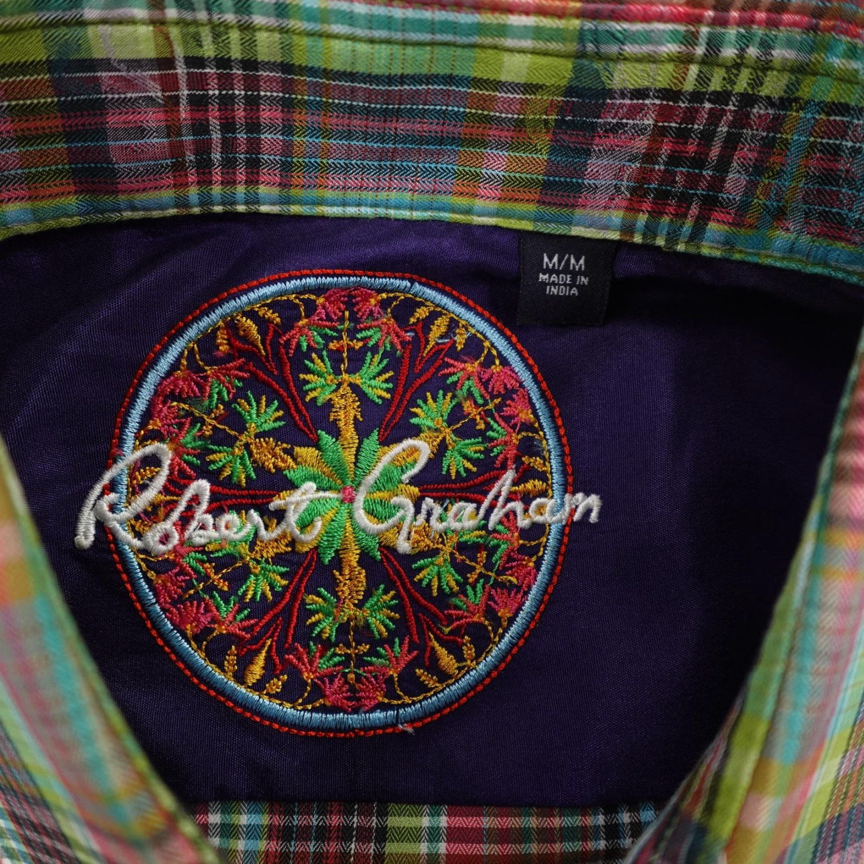 Robert Graham Robert Graham Shirt Men Medium Blue Pink Green Plaid Colorful Button Up Classic Size US M / EU 48-50 / 2 - 7 Thumbnail