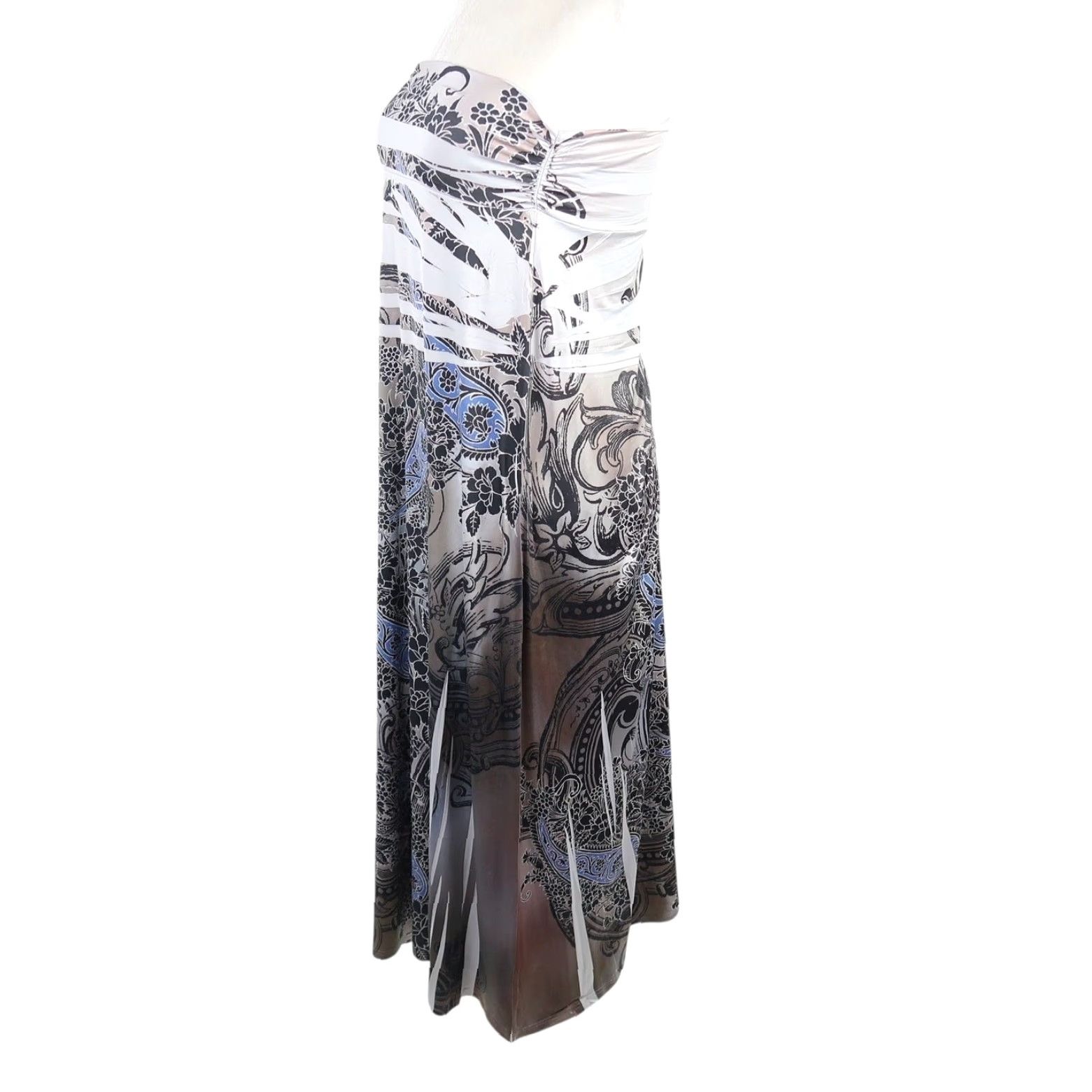 Brandblack VINTAGE MiSomiso Dress Strapless Midi Floral Mandala Gray Black Bohemian Womens M Size M / US 6-8 / IT 42-44 - 3 Thumbnail