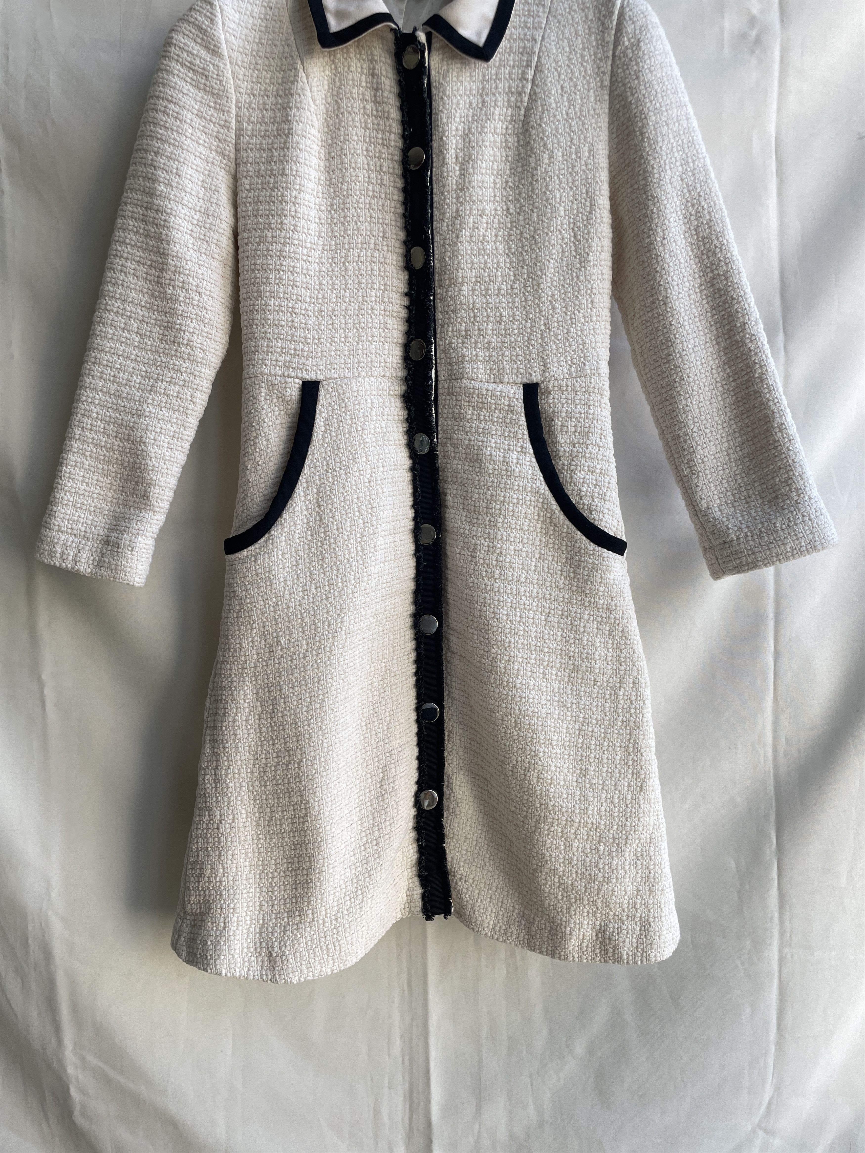 Maje Maje Loelia Ecru Boucle Tweed Coat Size 1 Size XS / US 0-2 / IT 36-38 - 7 Thumbnail