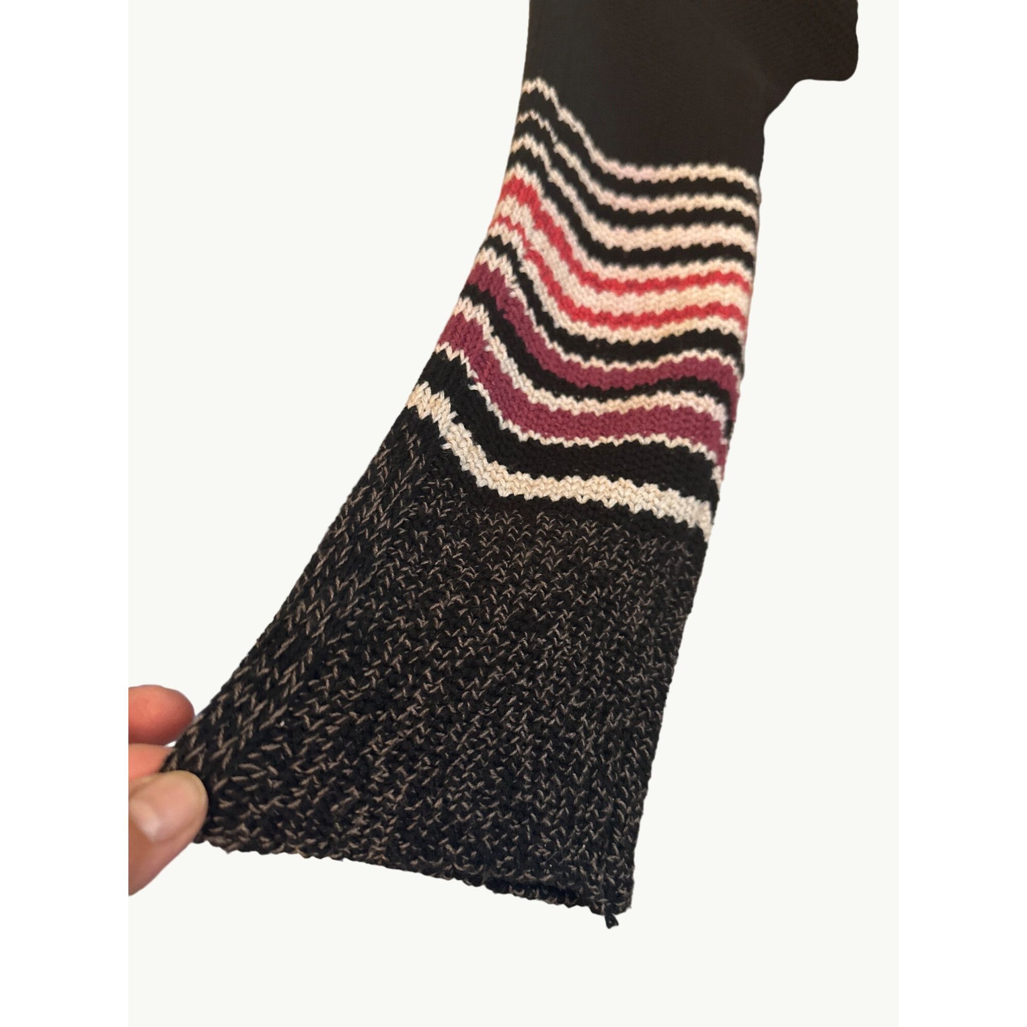 NIC+ZOE Nic and Zoe Womens Black Sweater With Multicolor Stripes Cot Size M / US 6-8 / IT 42-44 - 4 Thumbnail