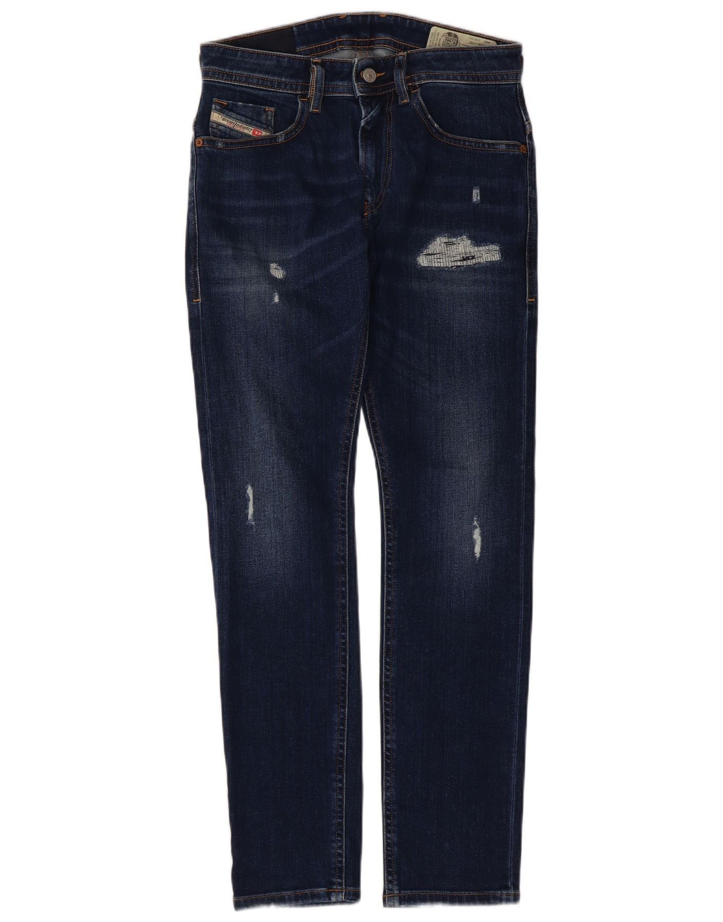 Diesel Womens Thommer Distressed Slim Skinny Jeans W28 L30 Blue Cot Size 24" / US 00 / IT 34 - 1 Thumbnail