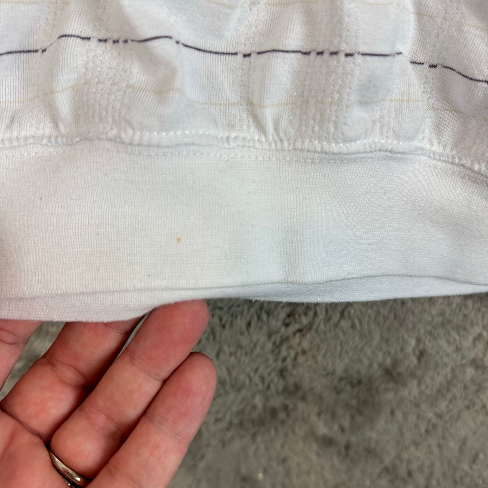 Other Vintage Banded Polo Shirt White Stripe Men's XL Knit Size US XL / EU 56 / 4 - 7 Thumbnail