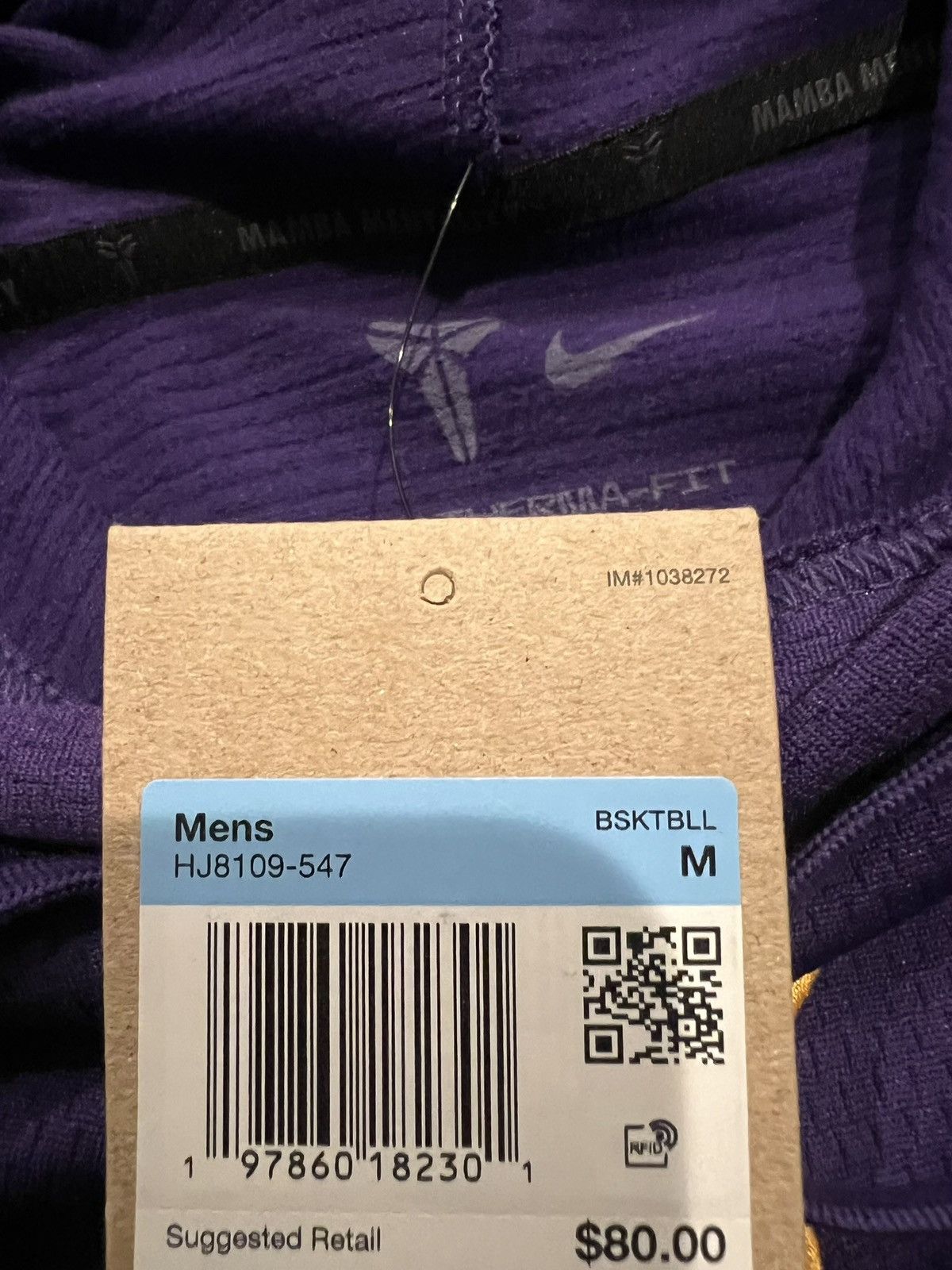 Nike Size M Nike Kobe Bryant Therma-FIT Purple Pullover Hoodie Size US M / EU 48-50 / 2 - 6 Thumbnail