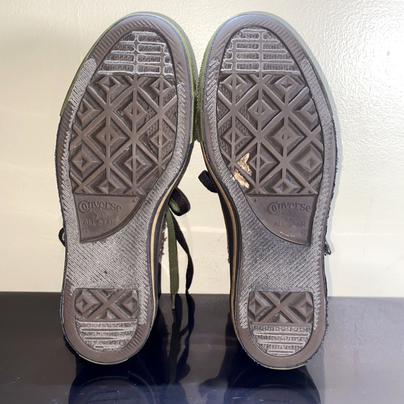 Vintage Chuck Taylor All Star Double Tongue Sneaker Green Brown Size 8 Women US Shoe Size 8 Green Style Athletic Stars Size US 8 / IT 38 - 8 Thumbnail