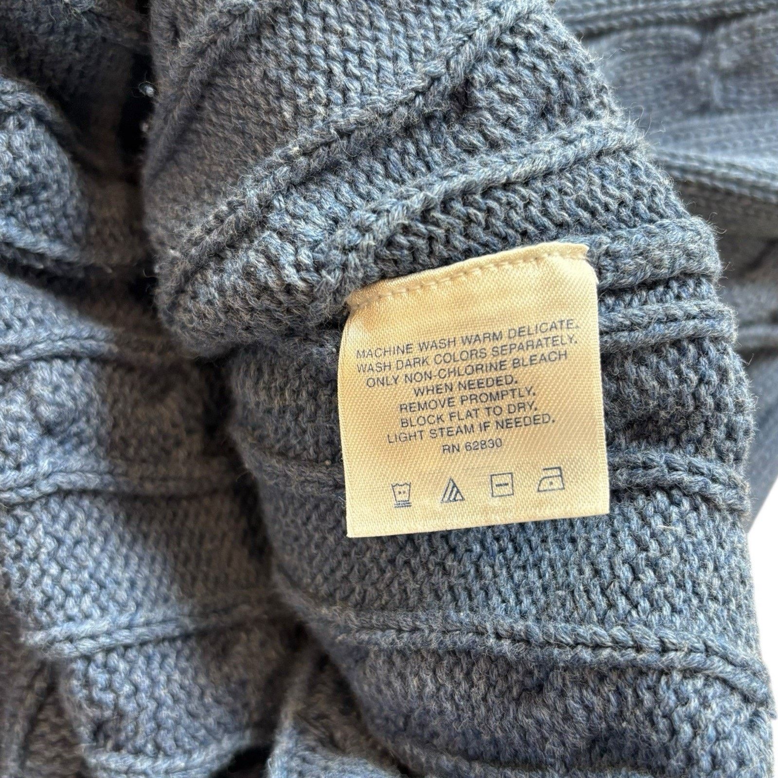 Lands' End Land's End Cable Knit Cotton Lt Blue Crew Neck Sweater XL Size US XL / EU 56 / 4 - 6 Thumbnail
