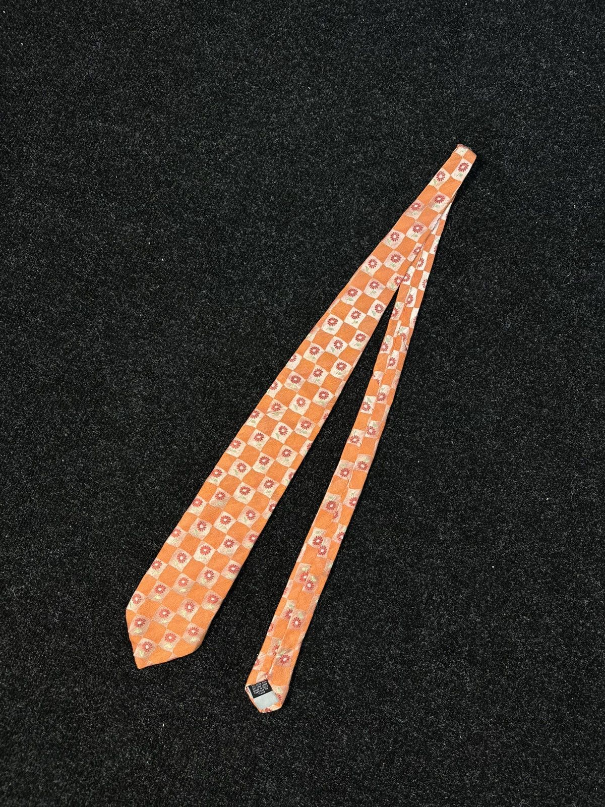 Kenzo Kenzo Orange Floral Silk Tie Made in Italy Vintage Size ONE SIZE - 8 Thumbnail