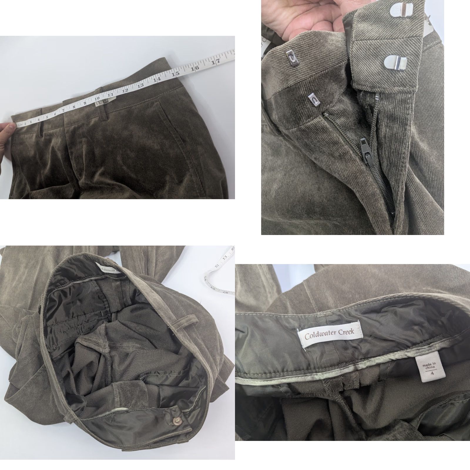 Coldwater Creek Coldwater Creek Womens Whisper Corduroy Tousers Pants Size 4 Olive Green Size 27" / US 4 / IT 40 - 8 Thumbnail