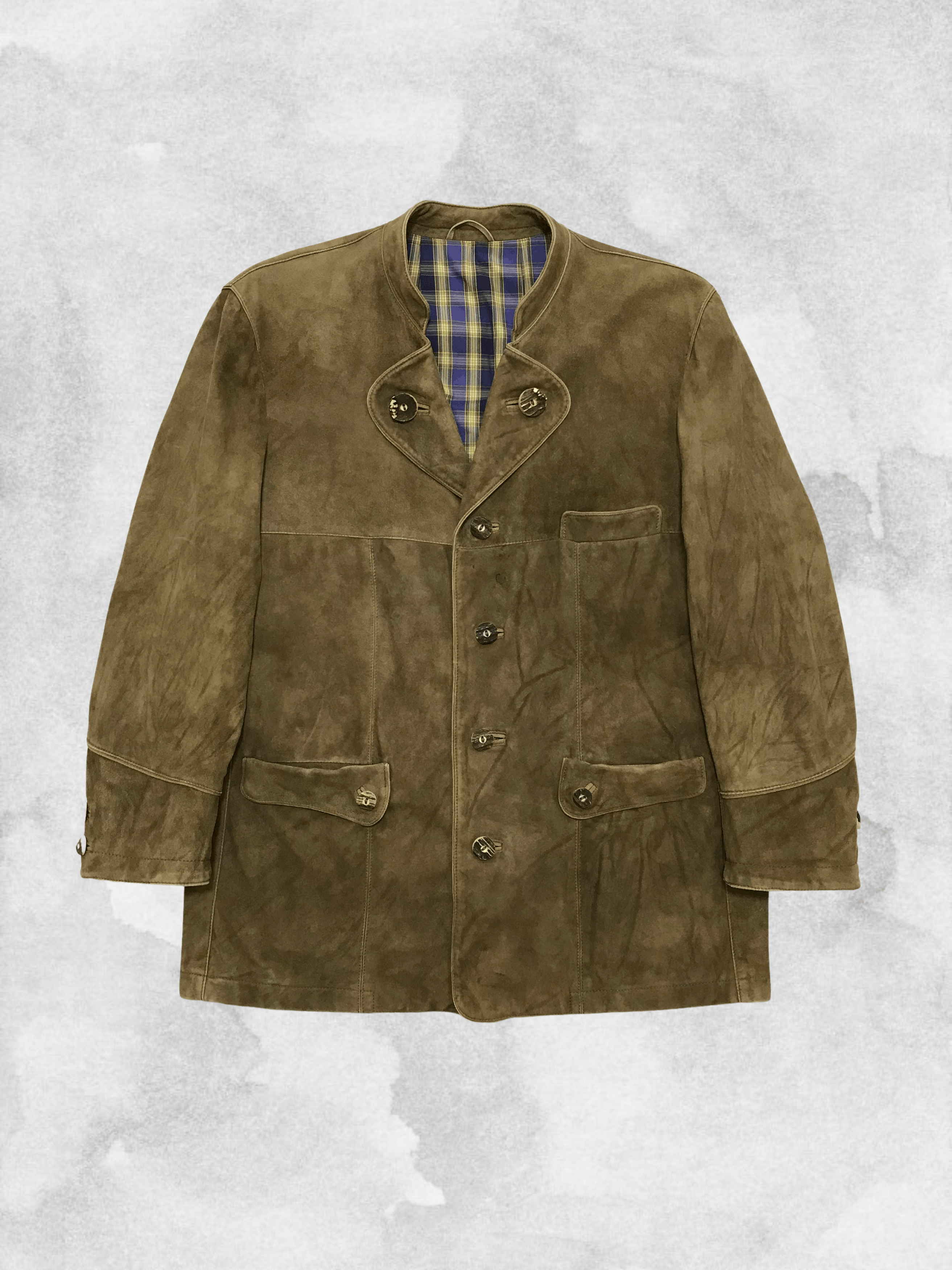 image of Leather Jacket x Vintage Meindl Kettner Vintage Leather Suede Jacket Hunting Blazer in Brown (Size 