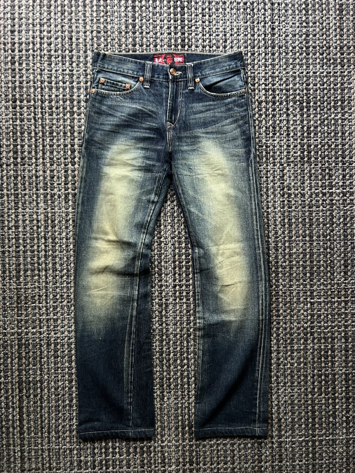 Japanese Brand 00’s Oniarai Embroided Evisu Style Jeans Japanese Demon Size US 29 - 2 Thumbnail