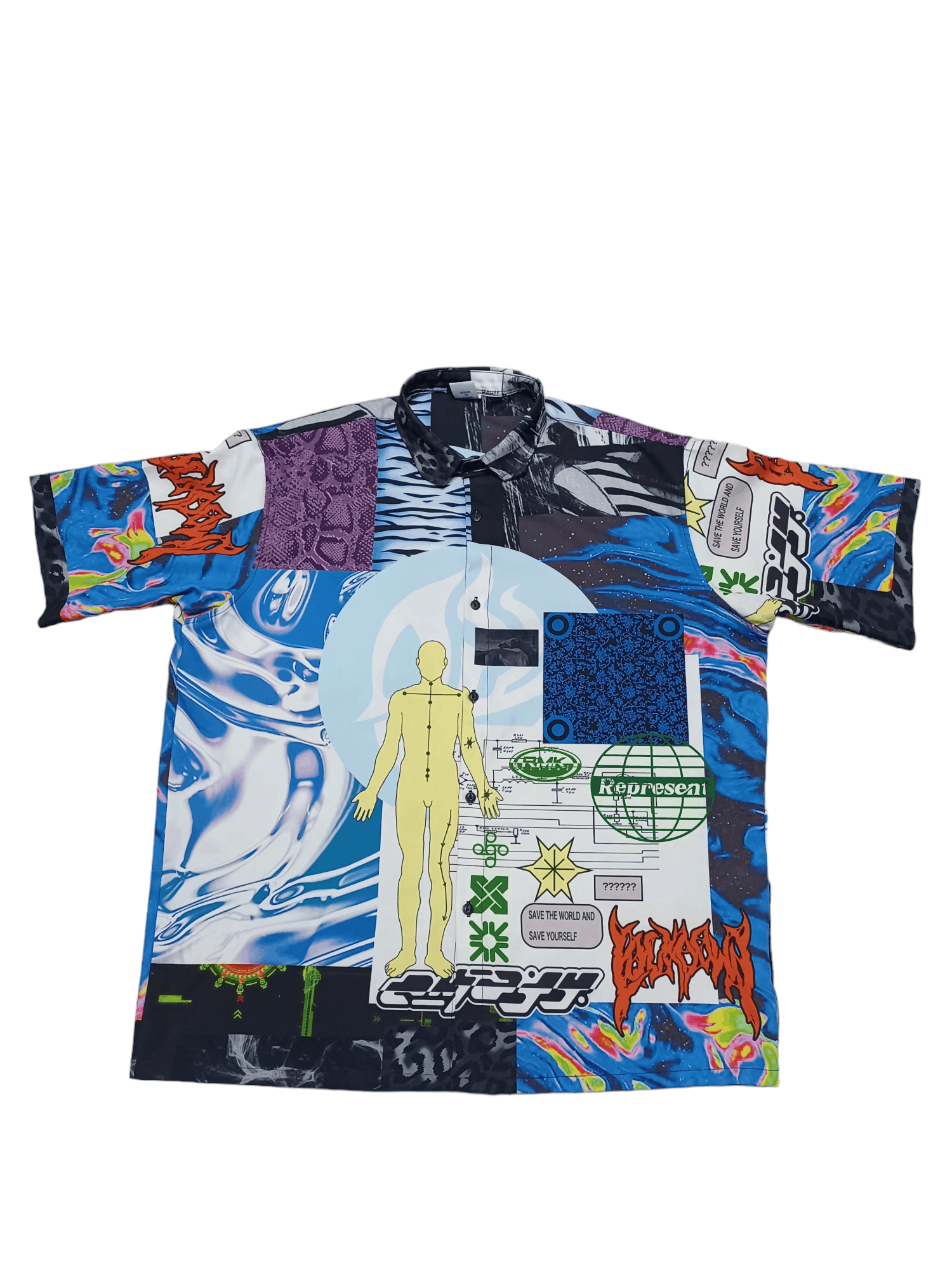 Other FANTASTIC CRAZY PRINT ALL OVER HAWAII SHIRT HYSTERICAL Y2K Size US L / EU 52-54 / 3 - 1 Thumbnail