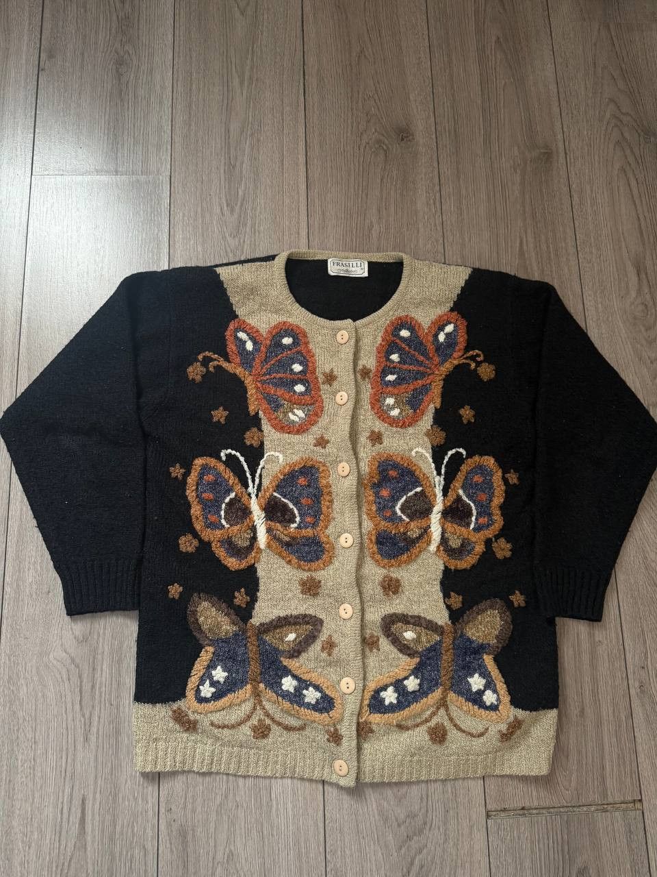 Other Vintage Rare Archival Frasilli Cardigan Butterfly Wool Sz L Size L / US 10 / IT 46 - 1 Thumbnail