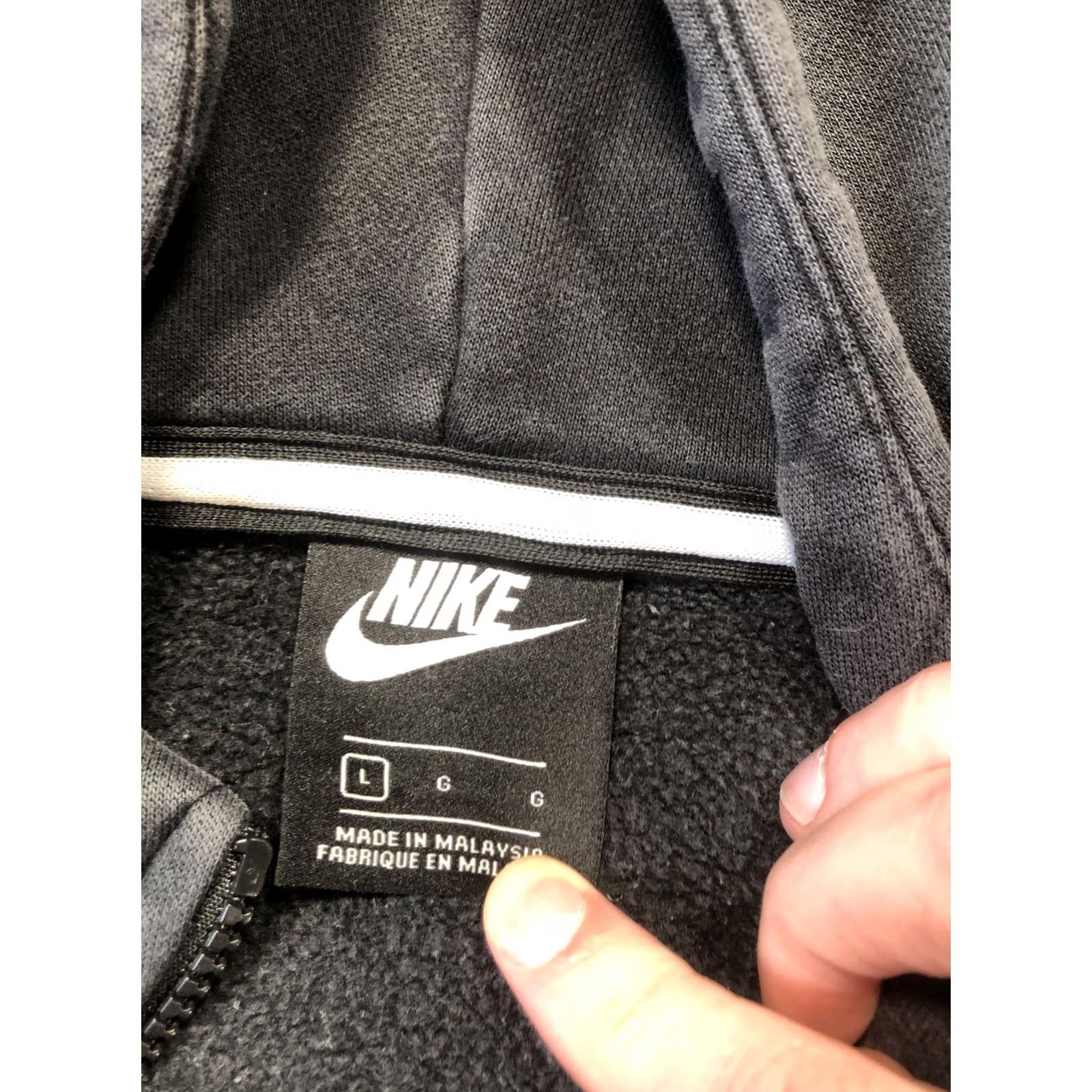 Nike Nike Air Hoodie Sweatshirt Mens L Black Full Zip Colorblock Fleece Logo Size US L / EU 52-54 / 3 - 7 Thumbnail