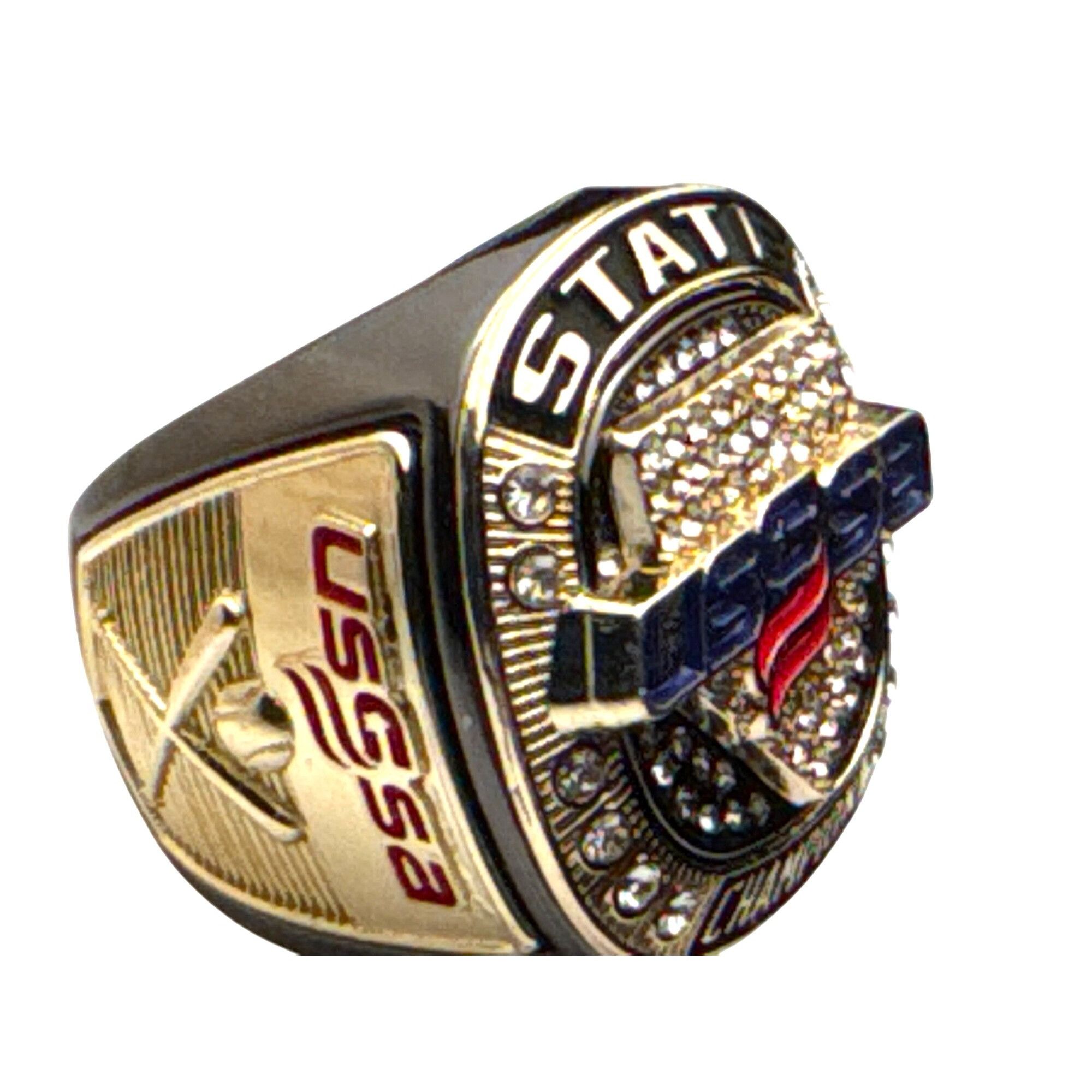 Jewelry Baseball State Usssa Tournament Champion Ring Size 13.5 Play in Gold Tone, Men's