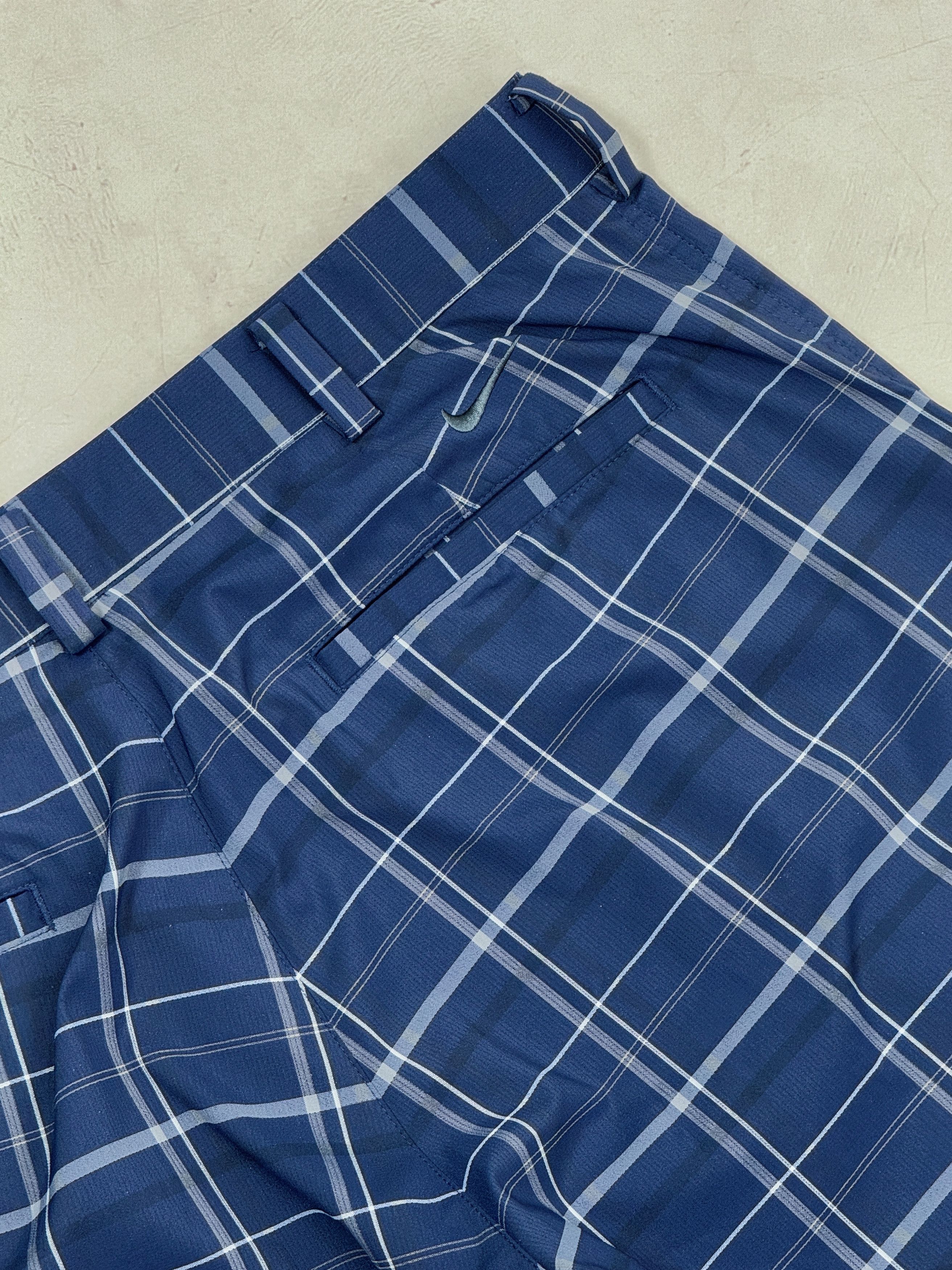 Nike × Vintage Nike Golf Shorts Swoosh Logo Navy Blue & Check Size US 34 / EU 50 - 12 Thumbnail