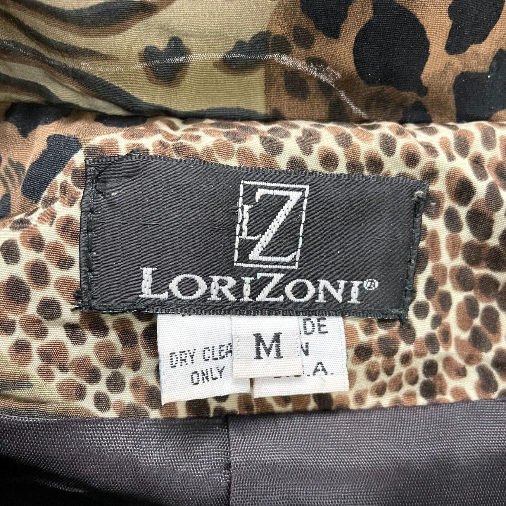 Vintage VINTAGE Lorizoni Coat Jacket Womens Medium Brown Animal Print Full Zip Lined Size M / US 6-8 / IT 42-44 - 5 Thumbnail