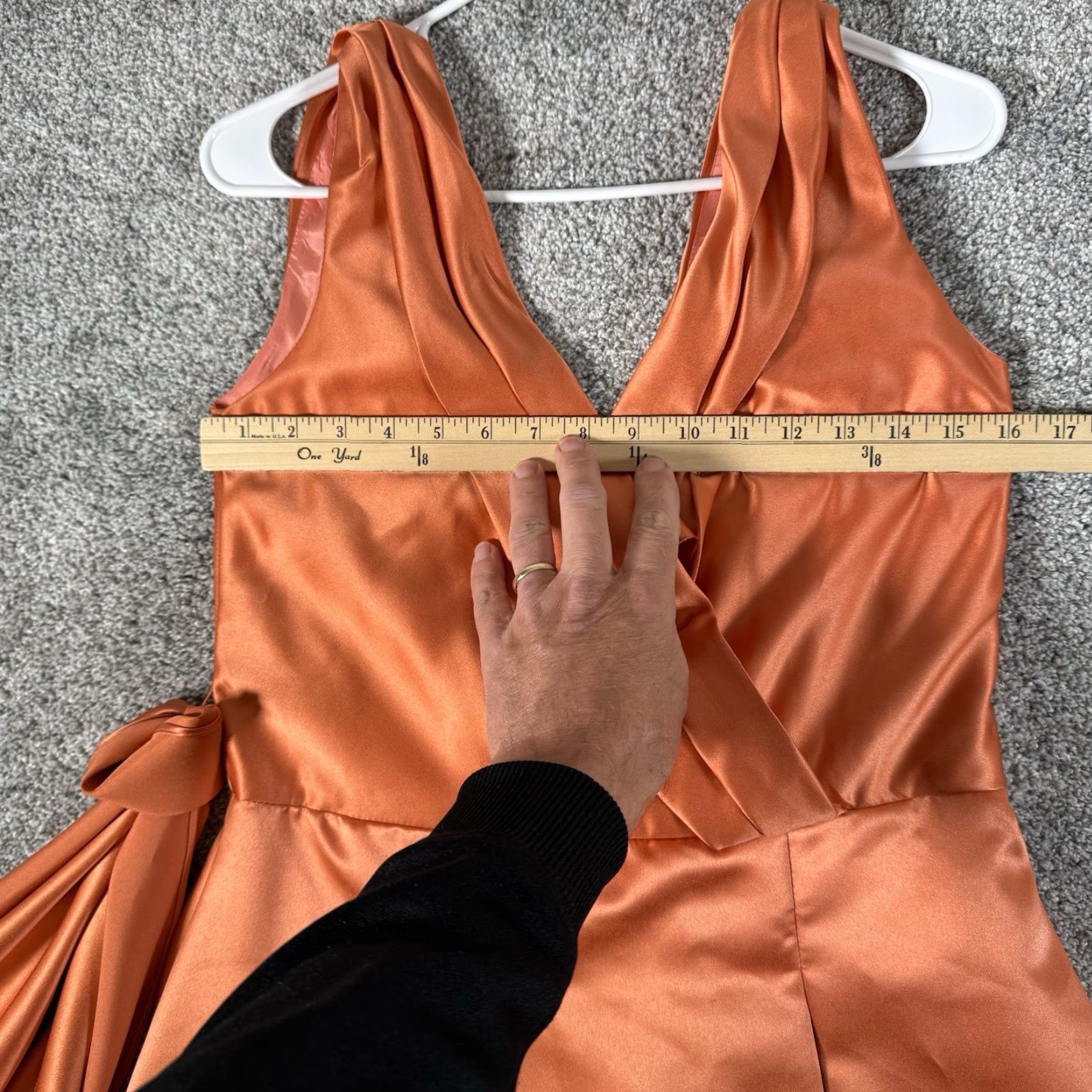 Vintage VINTAGE Jim Hjelm Dress A-Line 14 Sleeveless Satin Taffeta Orange Midi Formal Bridesmaid 90s Wedding Women's Size XL / US 12-14 / IT 48-50 - 4 Thumbnail