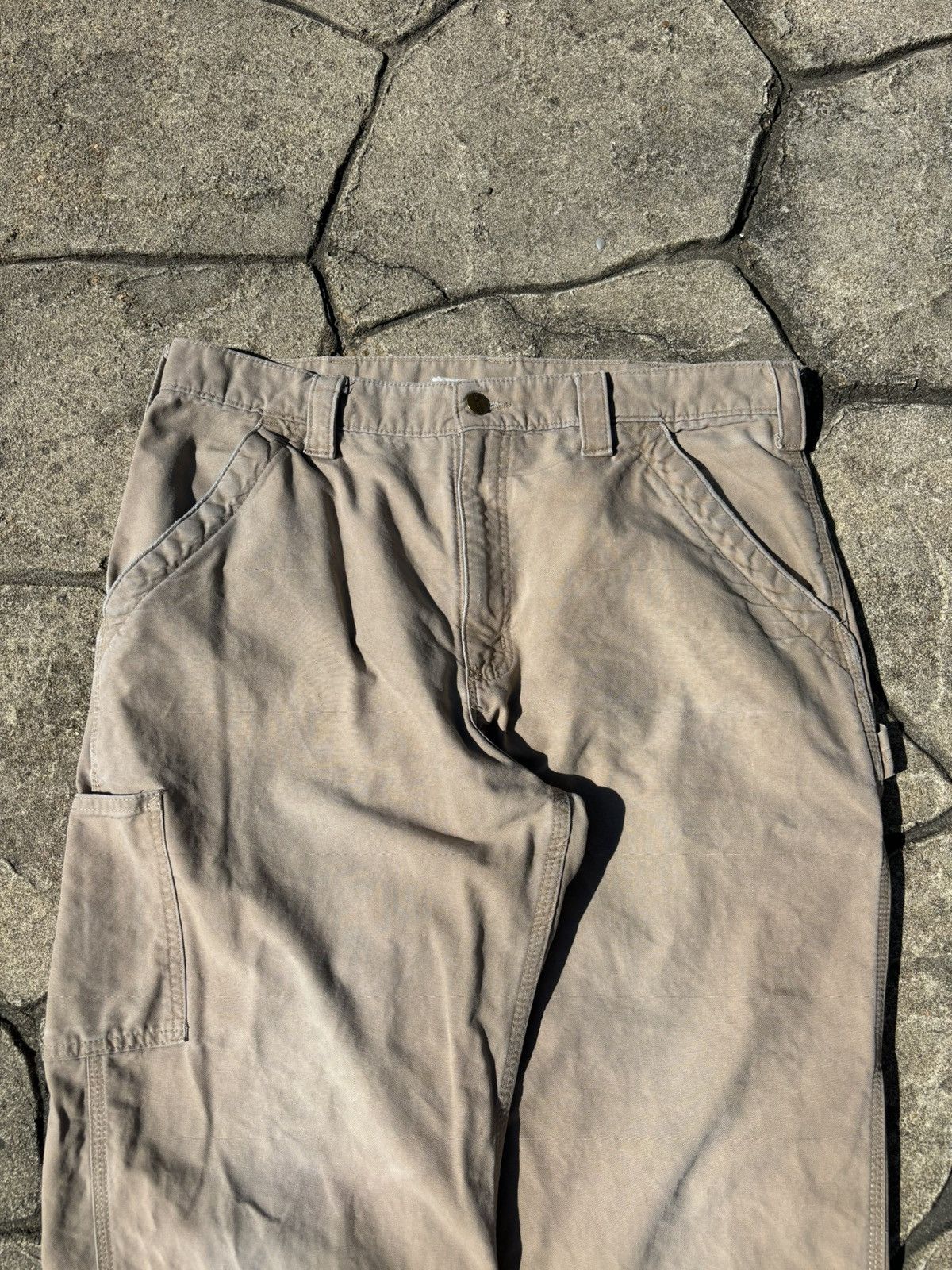 Carhartt × Vintage Y2K Carhartt Dungaree Fit Workwear Khaki Pants Size US 35 - 3 Thumbnail